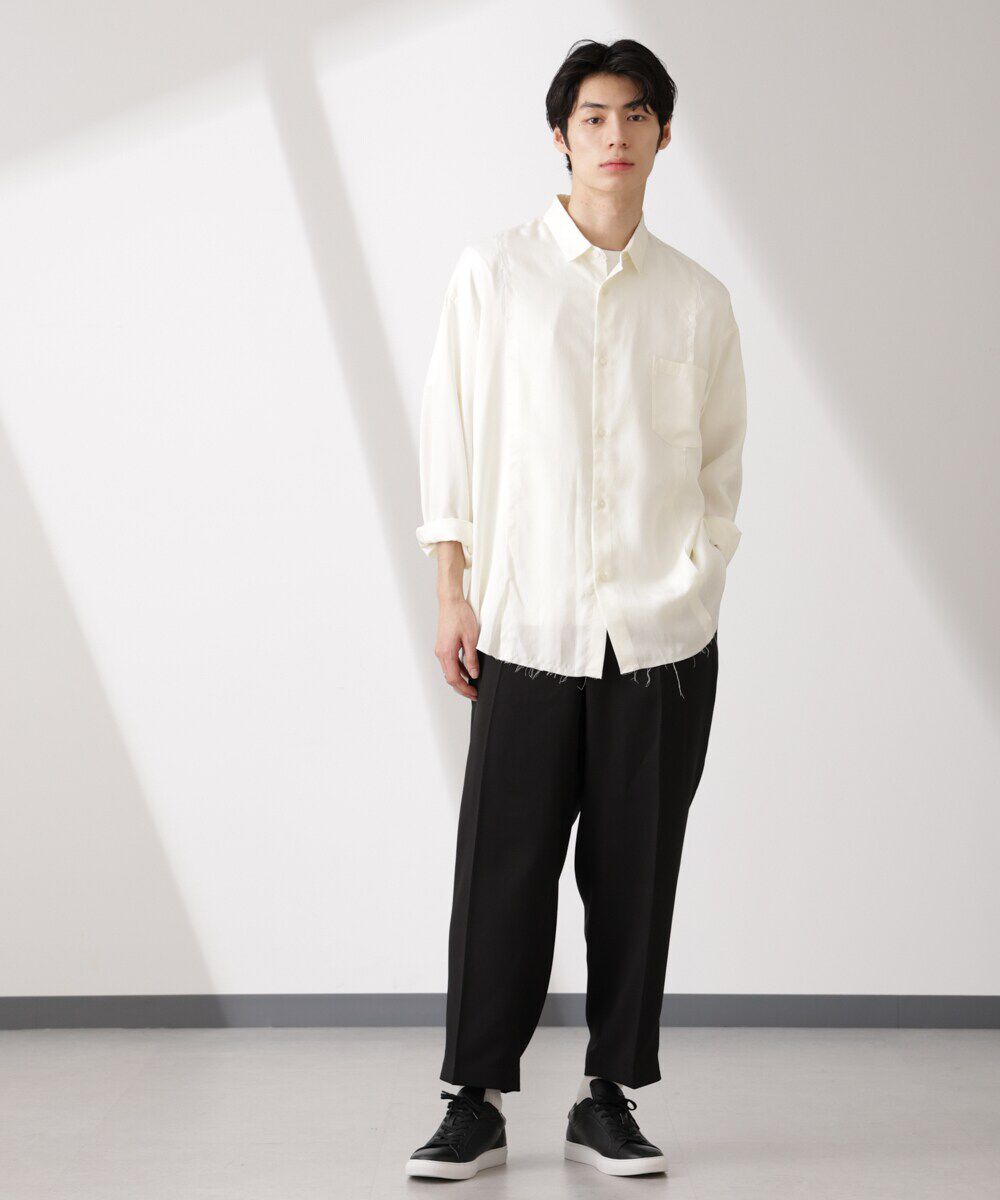 nano･universe「カットオフワイドドレープシャツ 長袖」|シャツ・ブラウス|