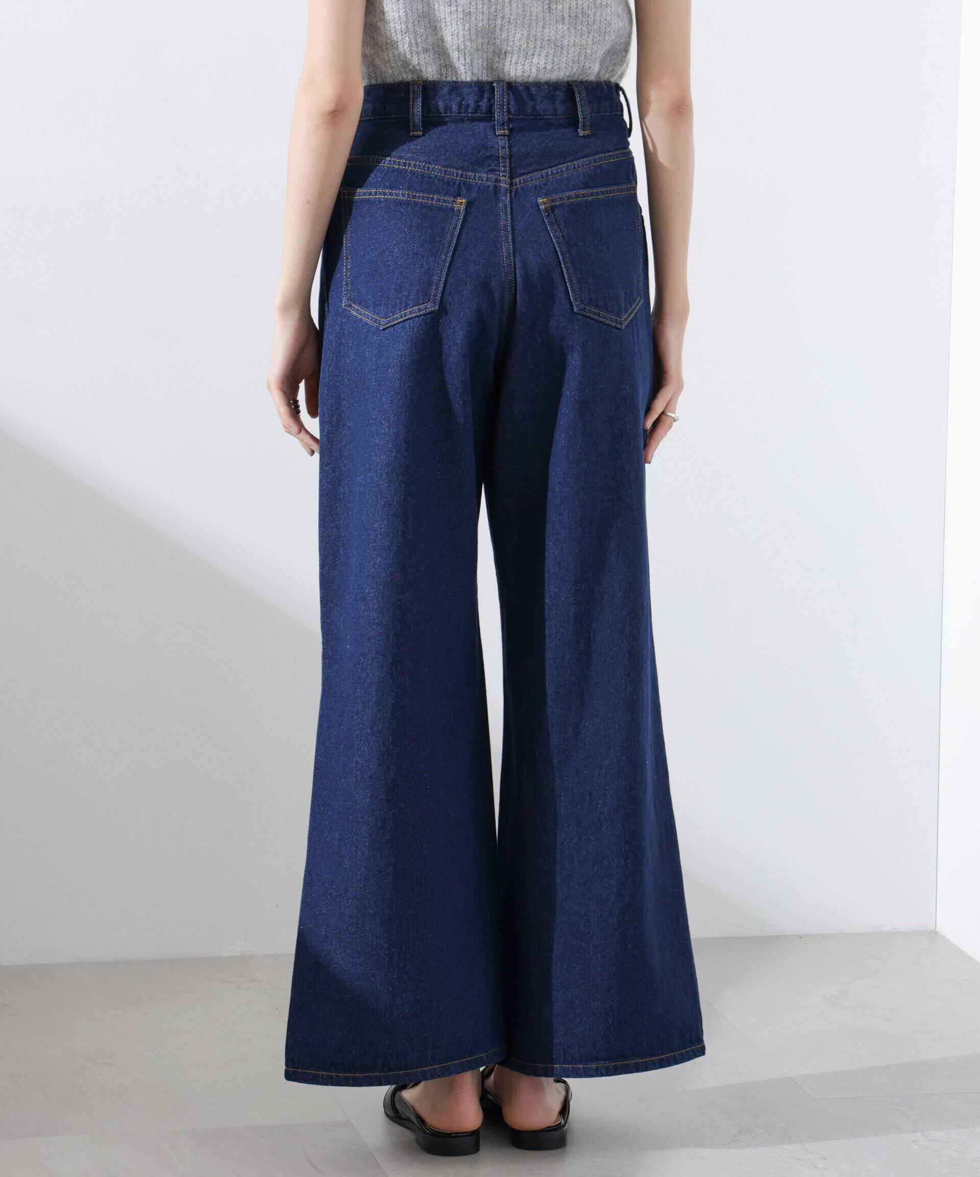 nano･universe「ワイドデニムパンツ（セットアップ可）」|チノ|