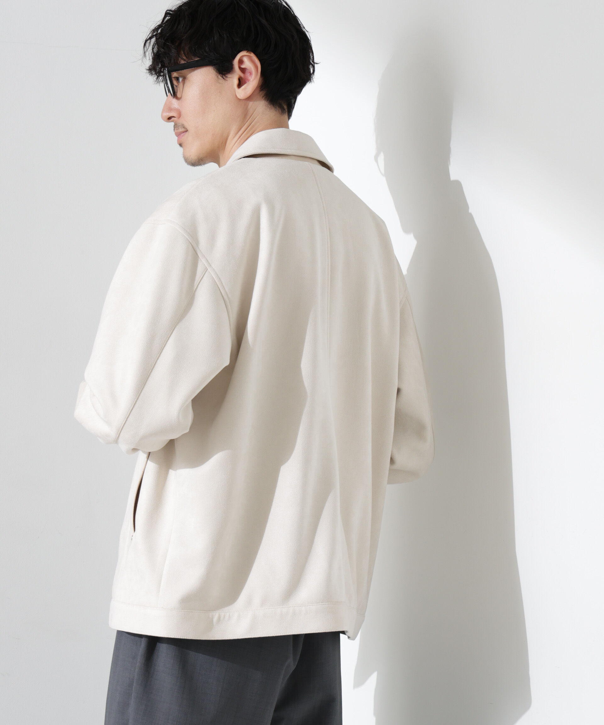 nano･universe「フェイクスエードシャツブルゾン」|ブルゾン・スタジャン|