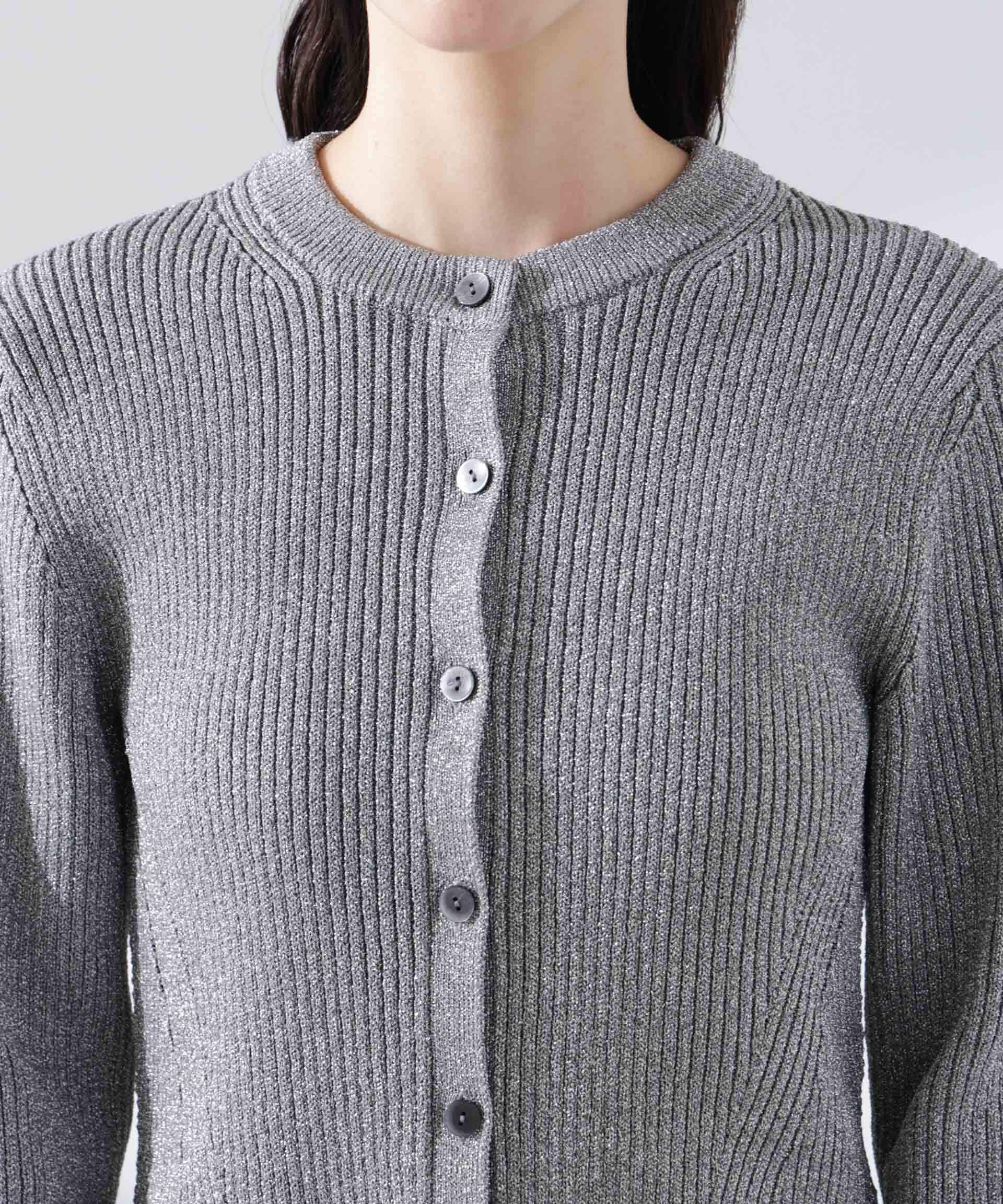 nano･universe「グリッターラメニットカーディガン（セットアップ可）」|ニット・セーター|