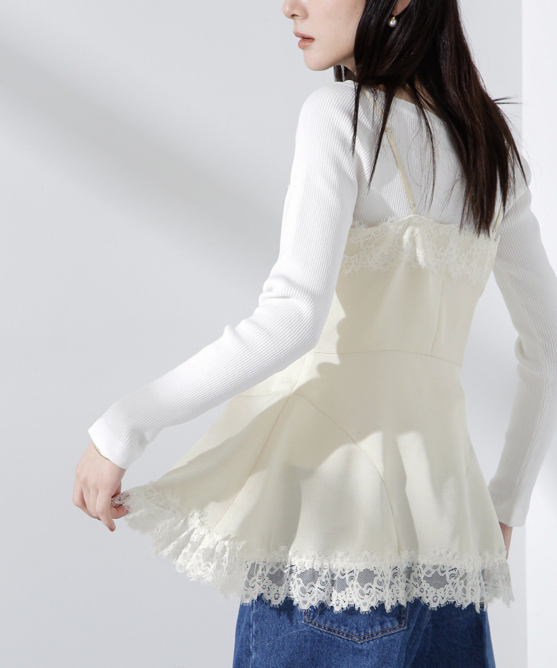 nano･universe「アシンメトリーレースミニワンピース」|Tシャツ・カットソー|