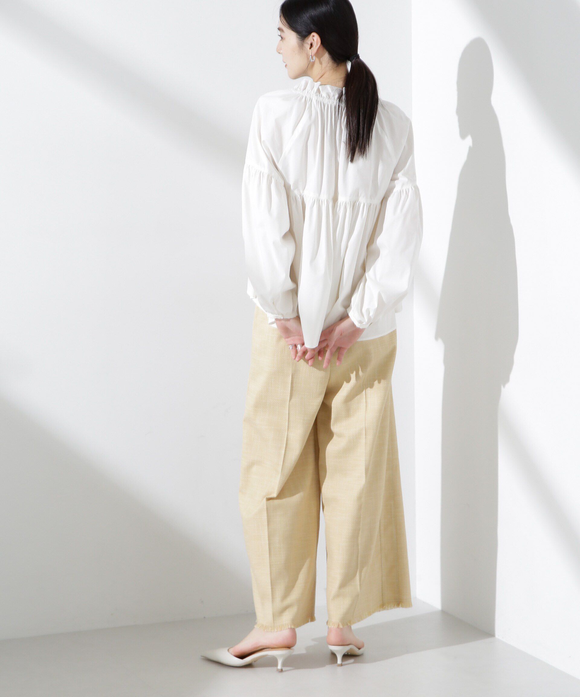 nano･universe「サイドラインフリンジパンツ」|チノ|