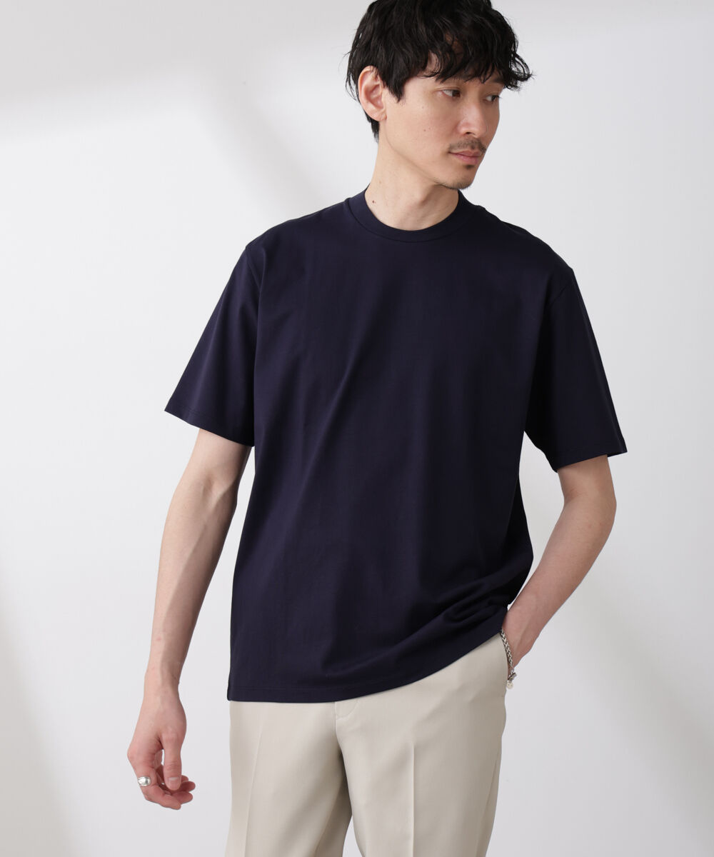 nano･universe「ジャケT(R) クルーネック 半袖」|Tシャツ・カットソー|ネイビー