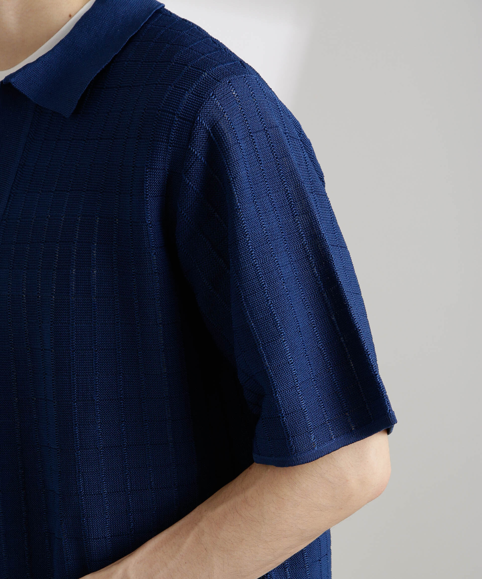 nano･universe「透かし編みスキッパーニット 半袖」|ニット・セーター|