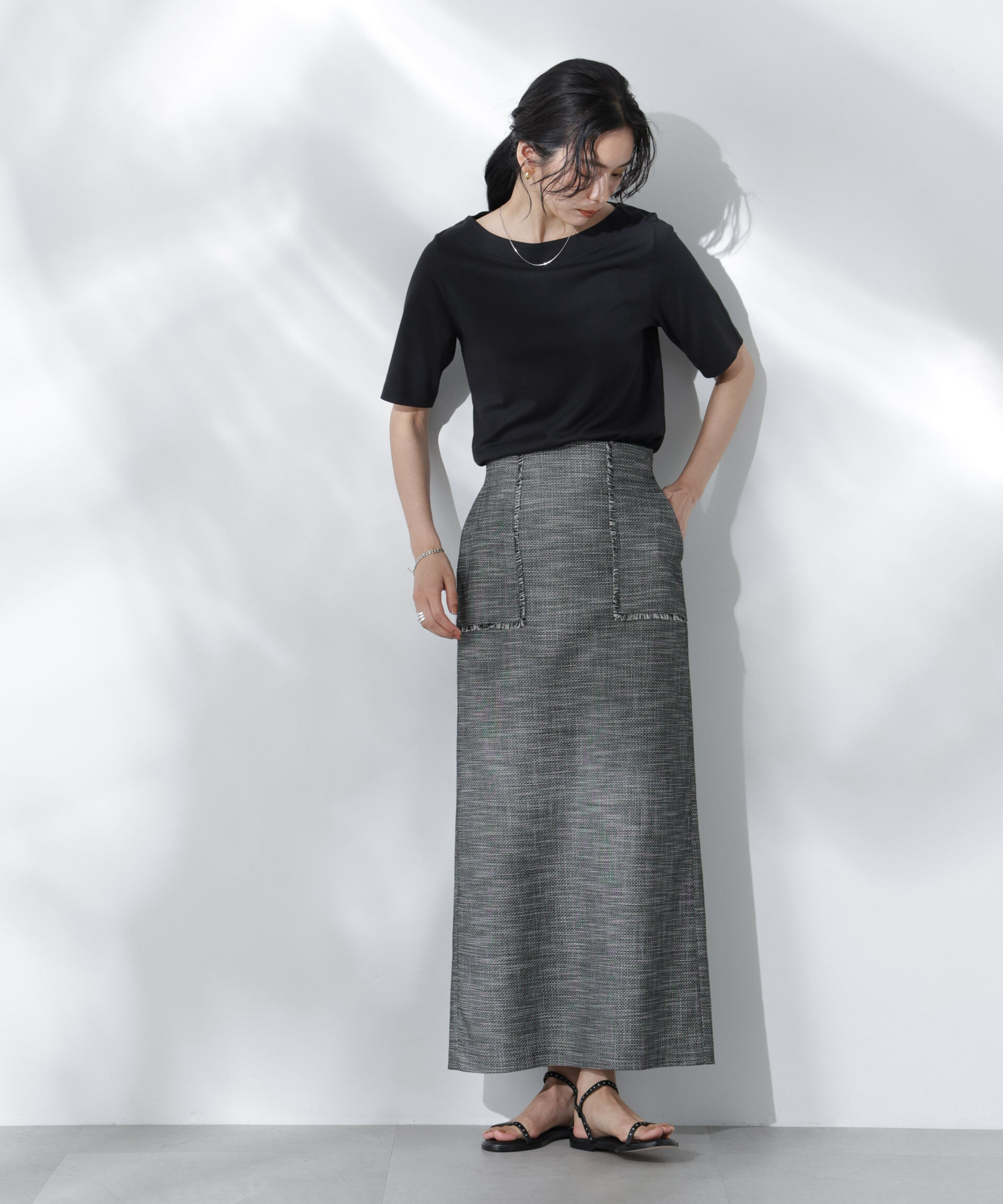 nano･universe「Anti Soaked(R) 汗染み防止ボートネックTシャツ」|Tシャツ・カットソー|