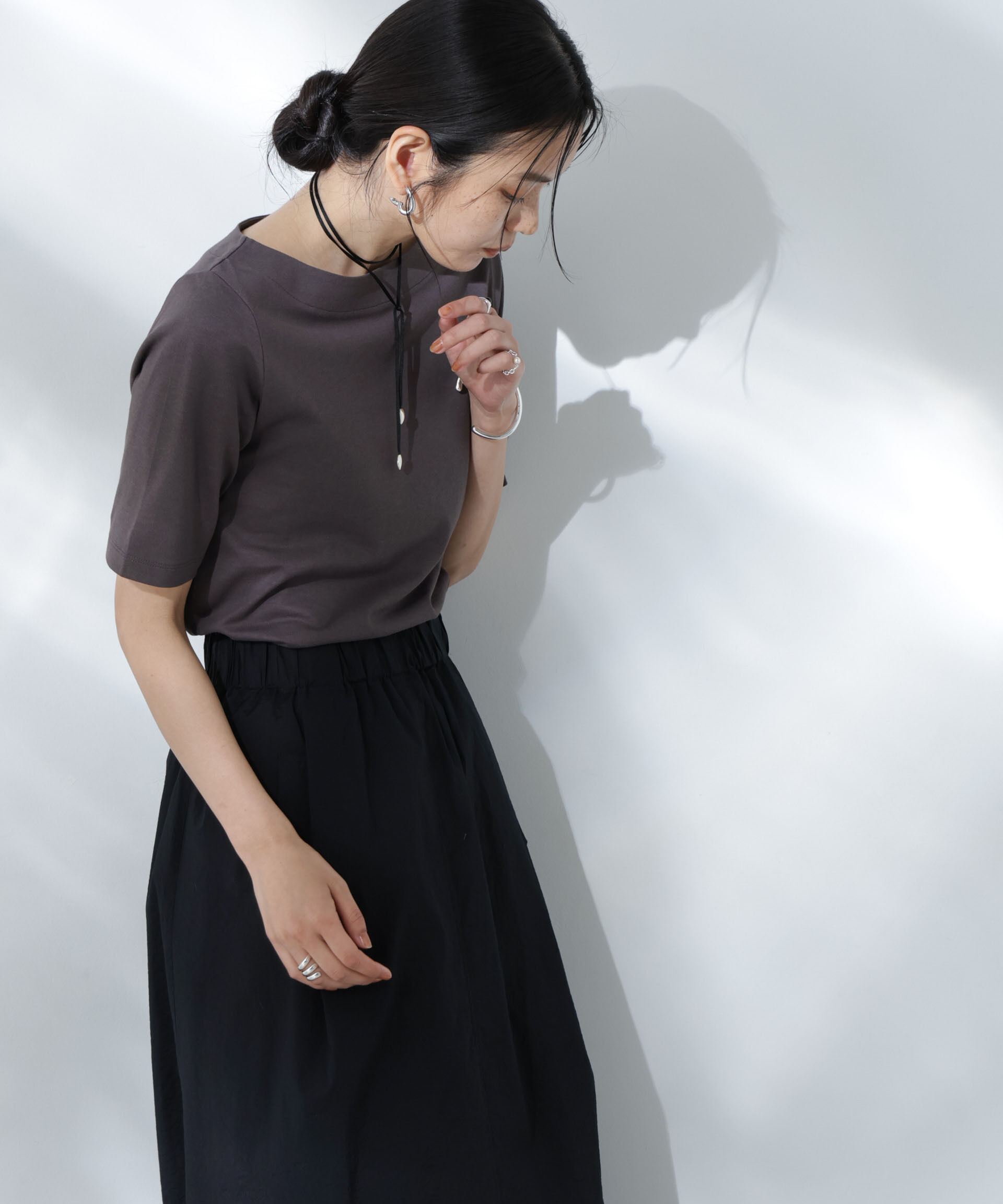 nano･universe「Anti Soaked(R) 汗染み防止ボートネックTシャツ」|Tシャツ・カットソー|