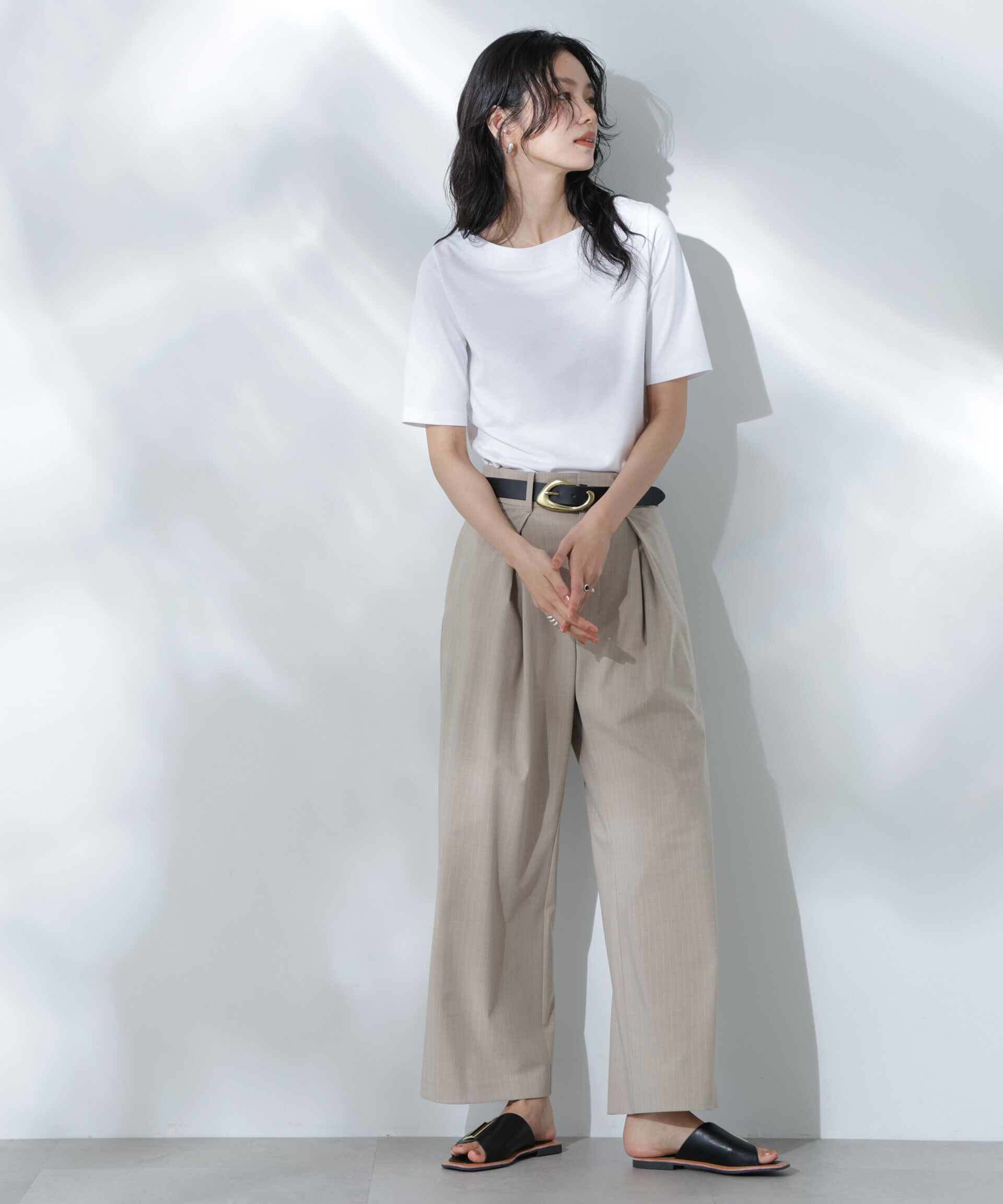 nano･universe「Anti Soaked(R) 汗染み防止ボートネックTシャツ」|Tシャツ・カットソー|