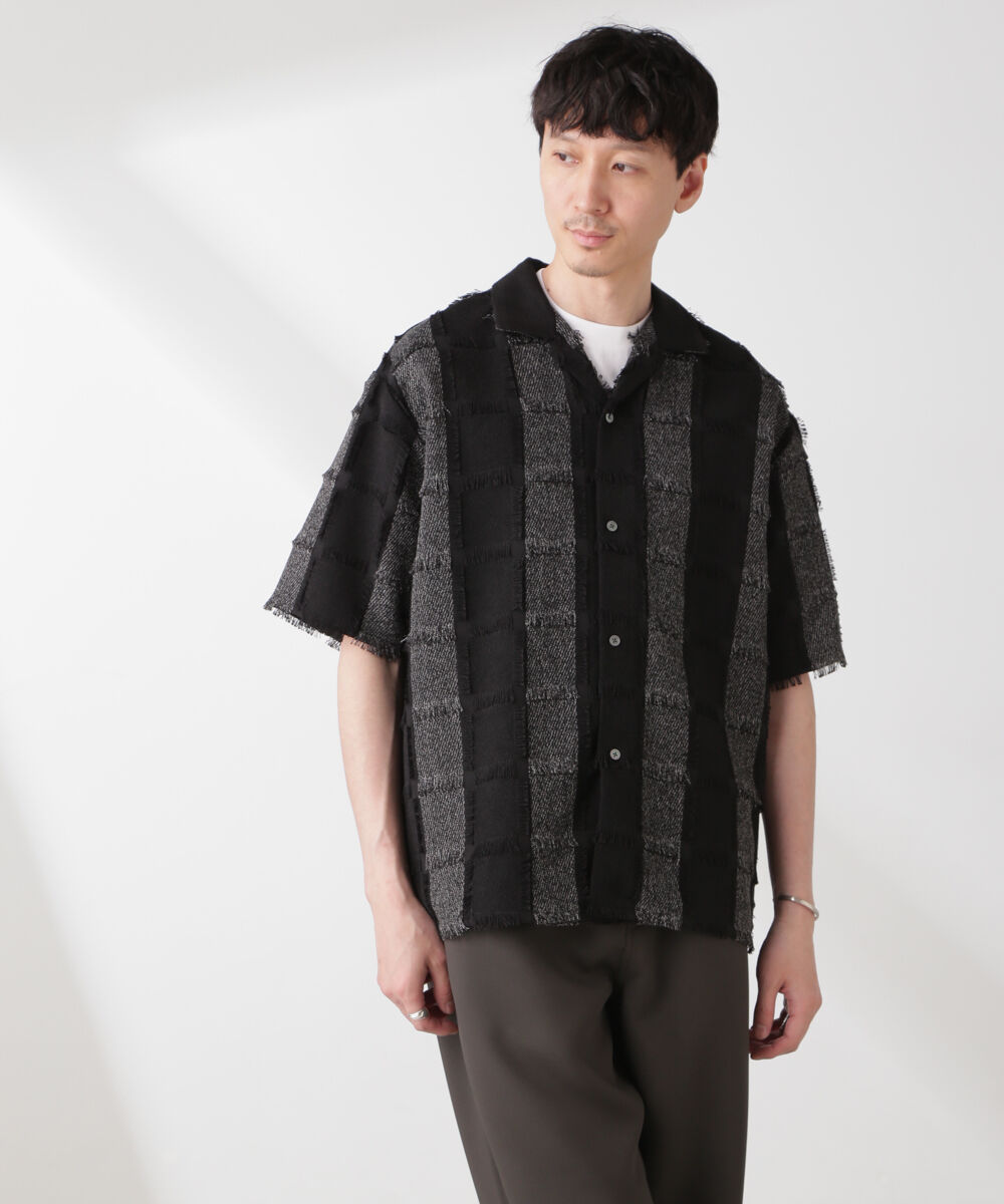 nano･universe「カットジャガードフリンジシャツ」|シャツ・ブラウス|
