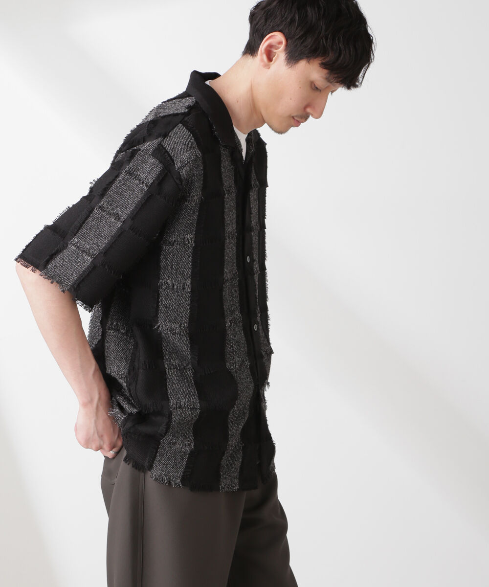 nano･universe「カットジャガードフリンジシャツ」|シャツ・ブラウス|