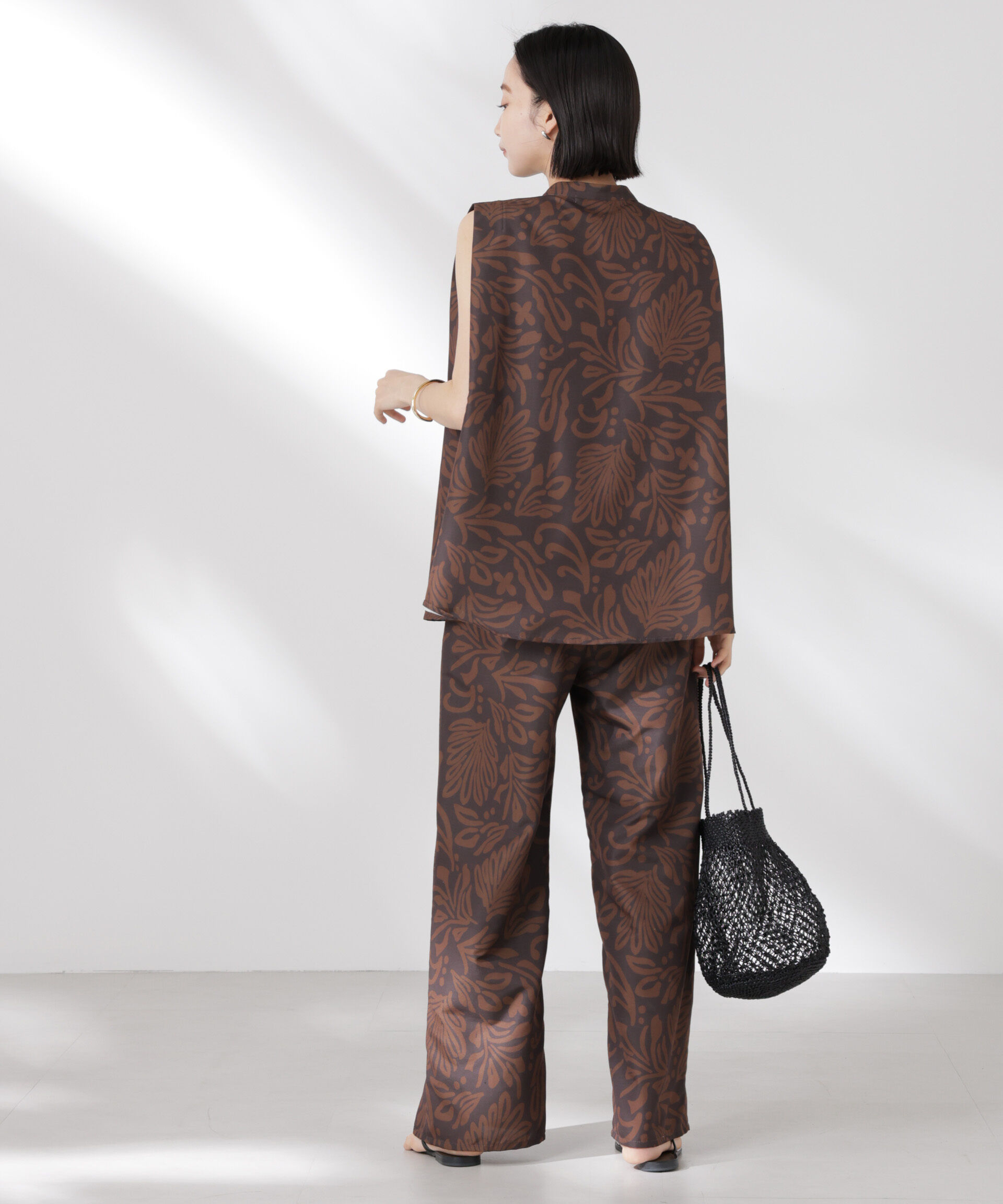 nano･universe「ボタニカルプリントノースリーブフレアブラウス(セットアップ可)」|シャツ・ブラウス|