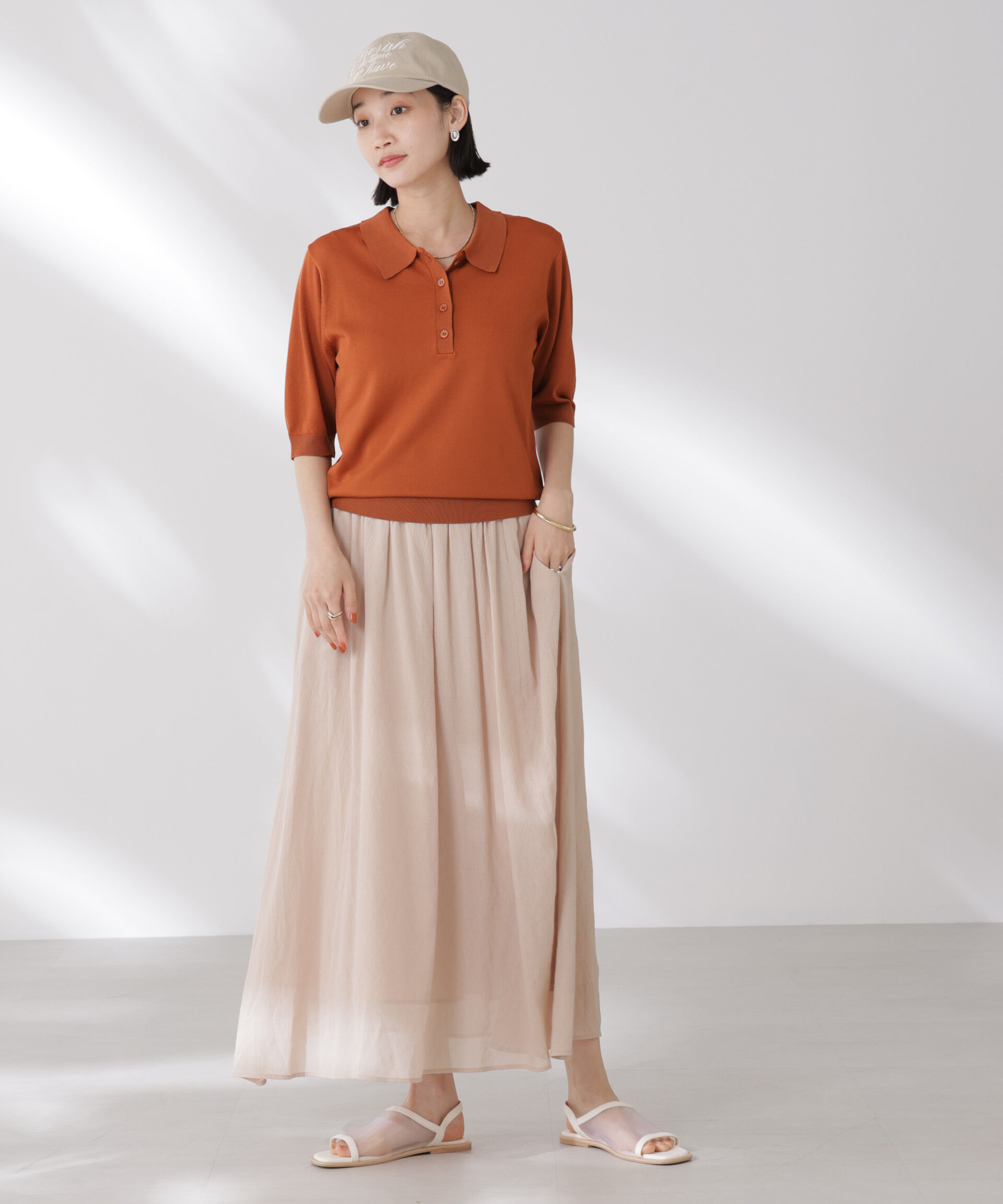 nano･universe「ウエストゴムギャザーシアースカート（セットアップ可）」|スカート|