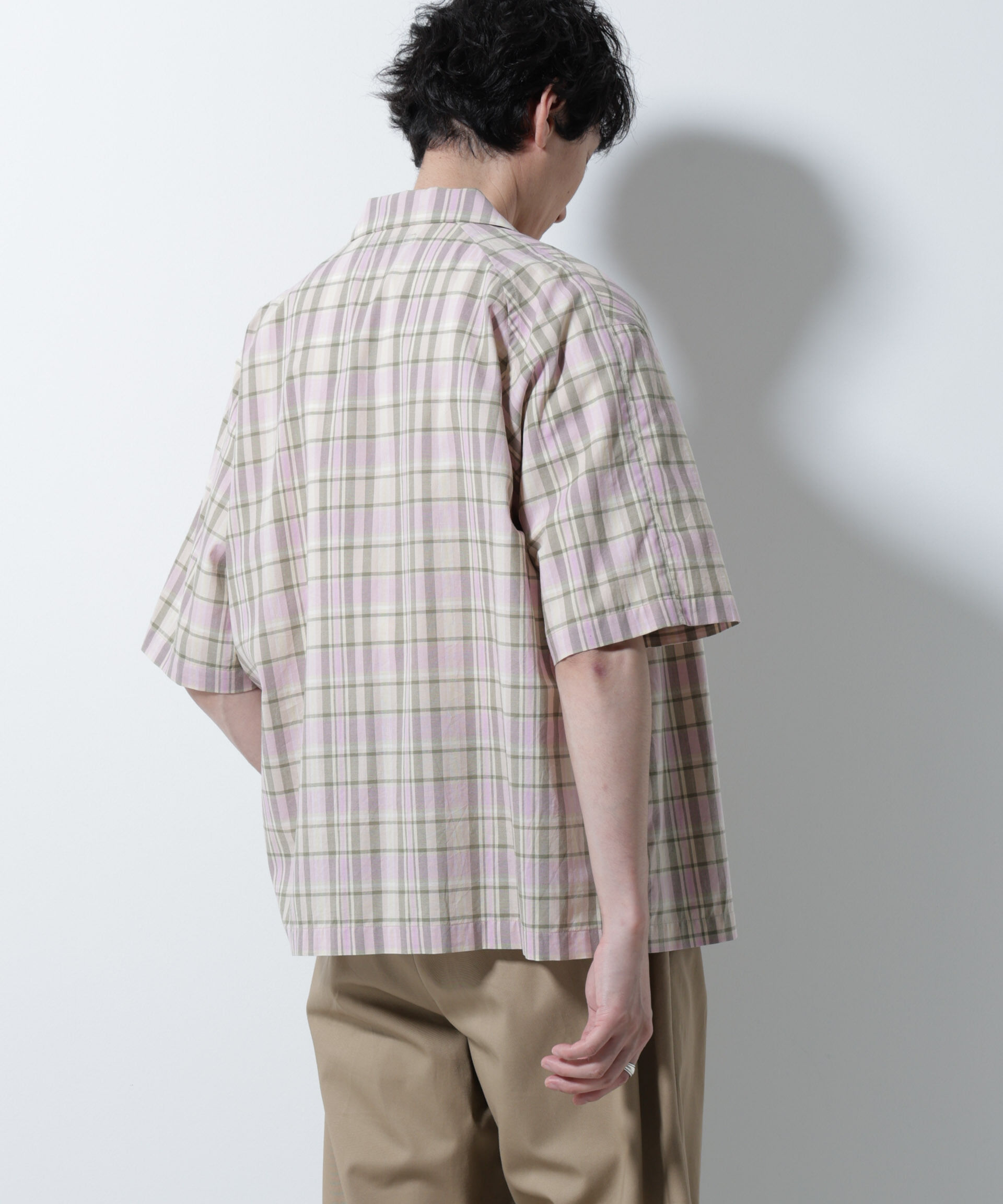 nano･universe「Fabric by INDIA オールドライクマドラスチェックシャツ 半袖」|シャツ・ブラウス|