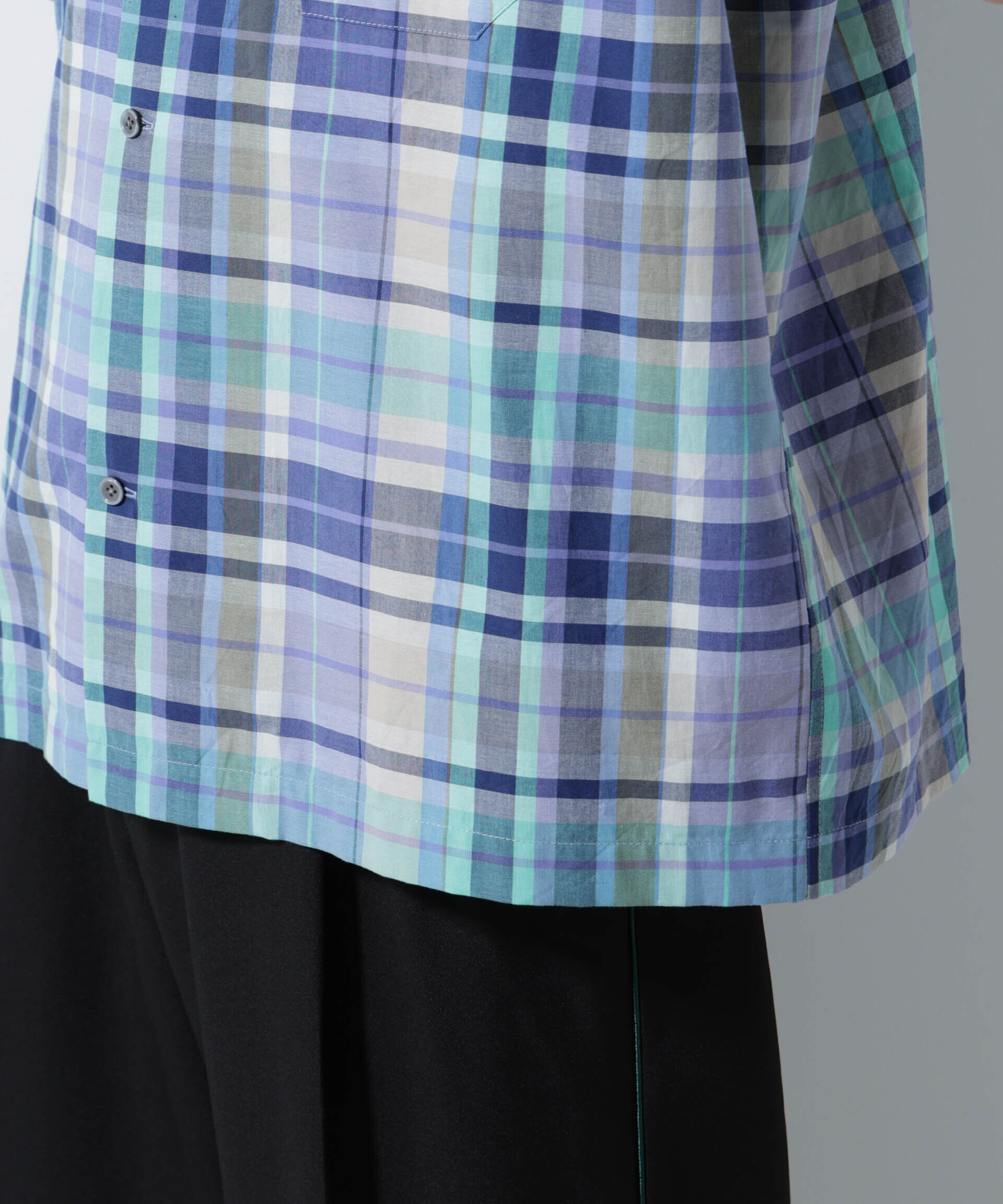 nano･universe「Fabric by INDIA オールドライクマドラスチェックシャツ 半袖」|シャツ・ブラウス|