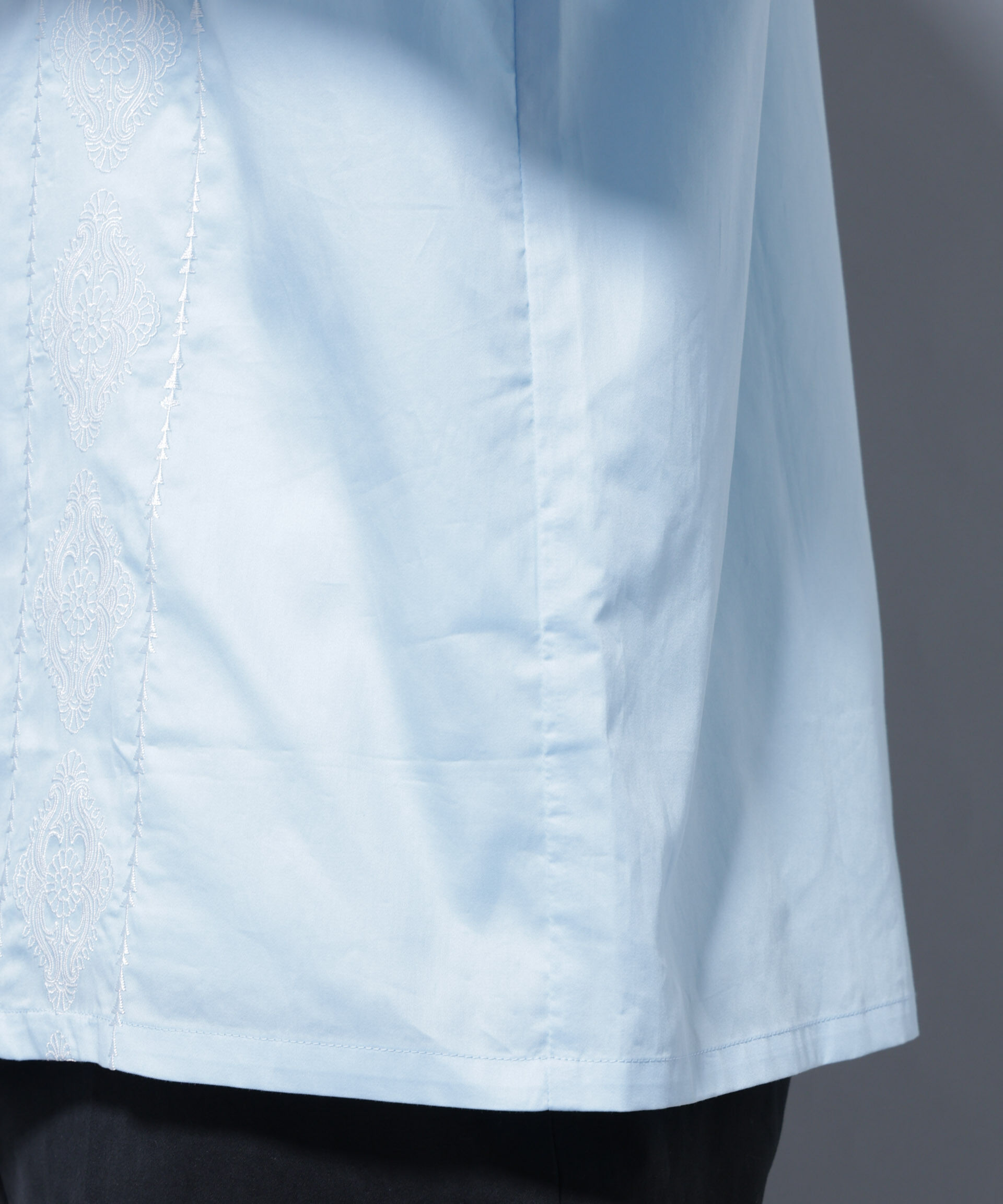 nano･universe「エンブロイダリー オープンカラーシャツ」|シャツ・ブラウス|