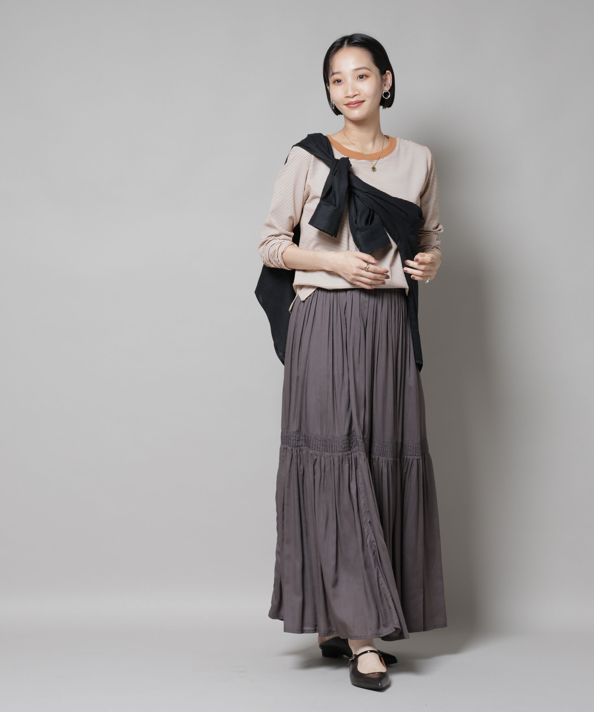 nano･universe「ミジンボーダーロングスリーブTシャツ」|Tシャツ・カットソー|