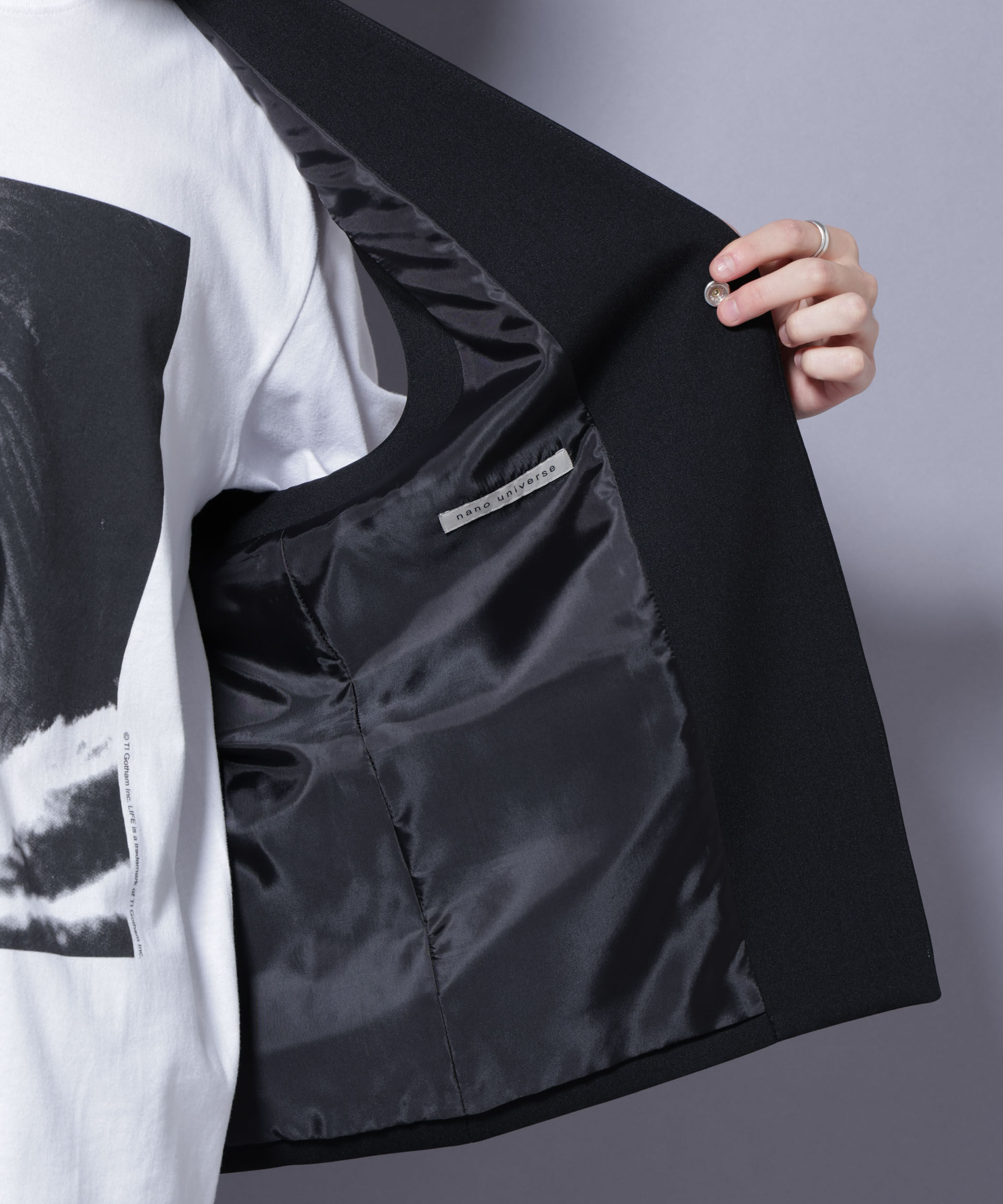 nano･universe「Reflax(R) ダブルクロスウェザーベスト(セットアップ可)」|ダウンベスト・ベスト|