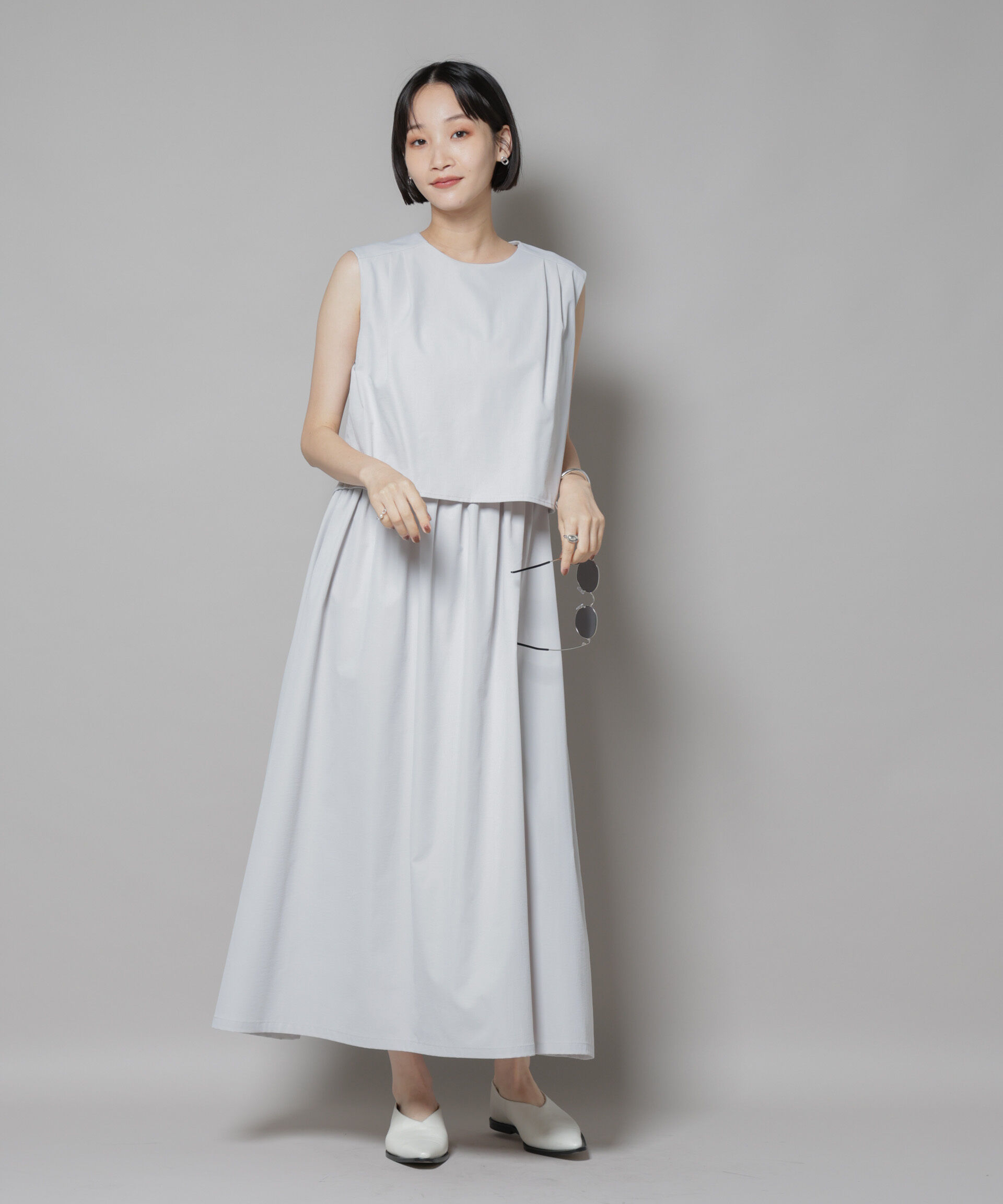 nano･universe「セットアップ風ノースリーブワンピース」|ワンピース|