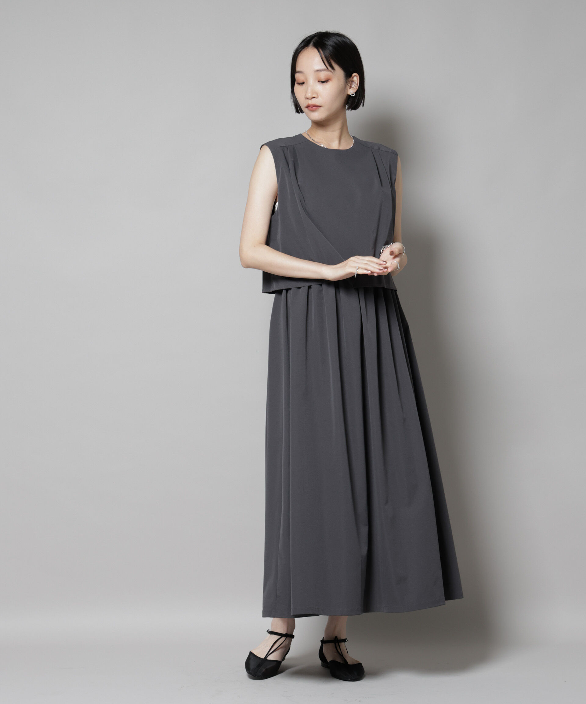 nano･universe「セットアップ風ノースリーブワンピース」|ワンピース|