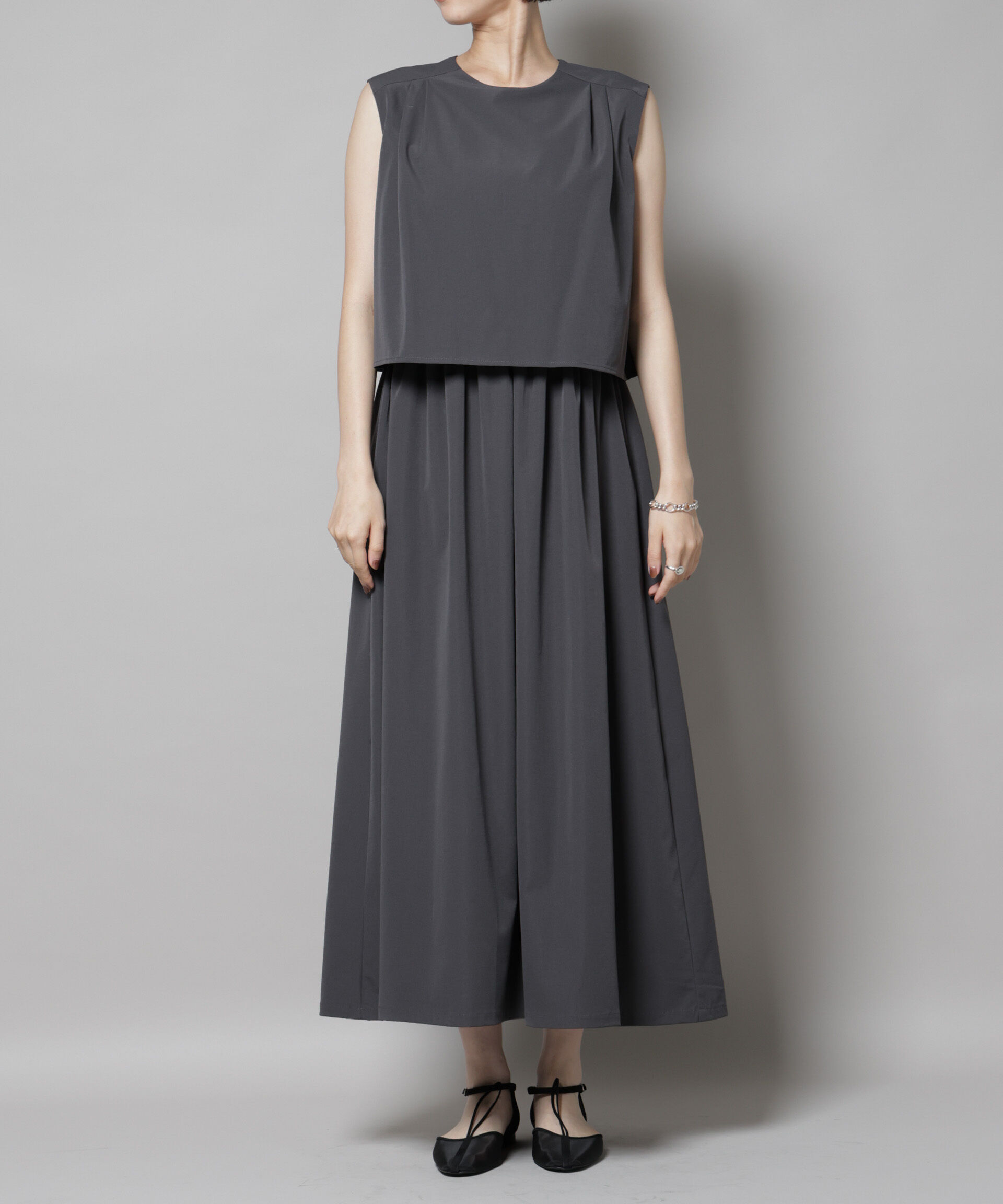 nano･universe「セットアップ風ノースリーブワンピース」|ワンピース|