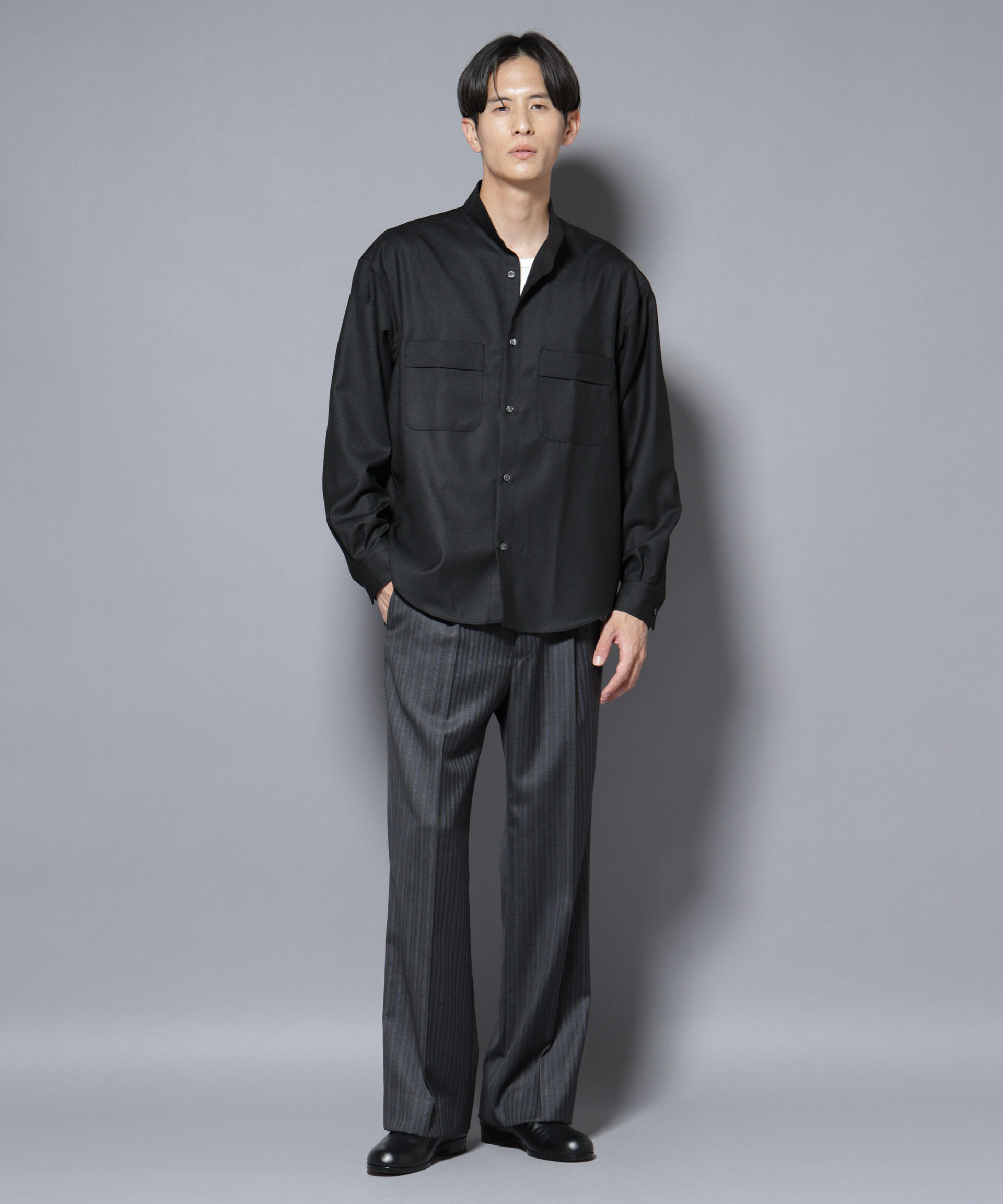 nano･universe「｢Gavante｣ ドライギャバスタンドカラーシャツ」|シャツ・ブラウス|