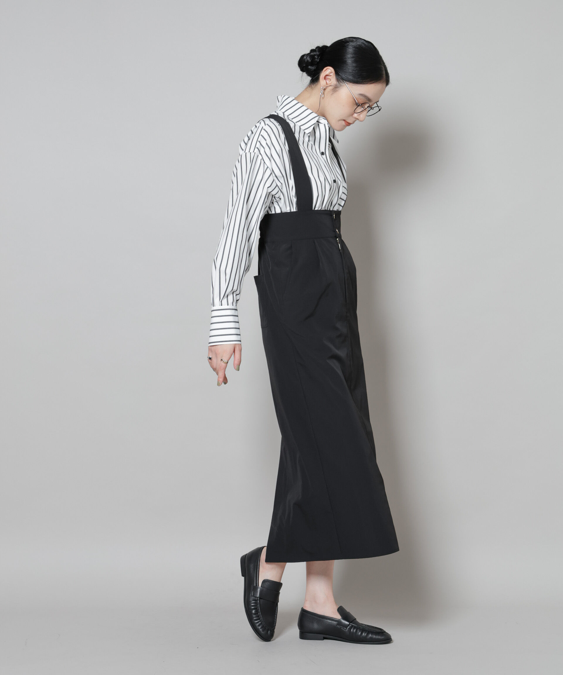 nano･universe「サスペンダー付きIラインジャンパースカート」|ワンピース|