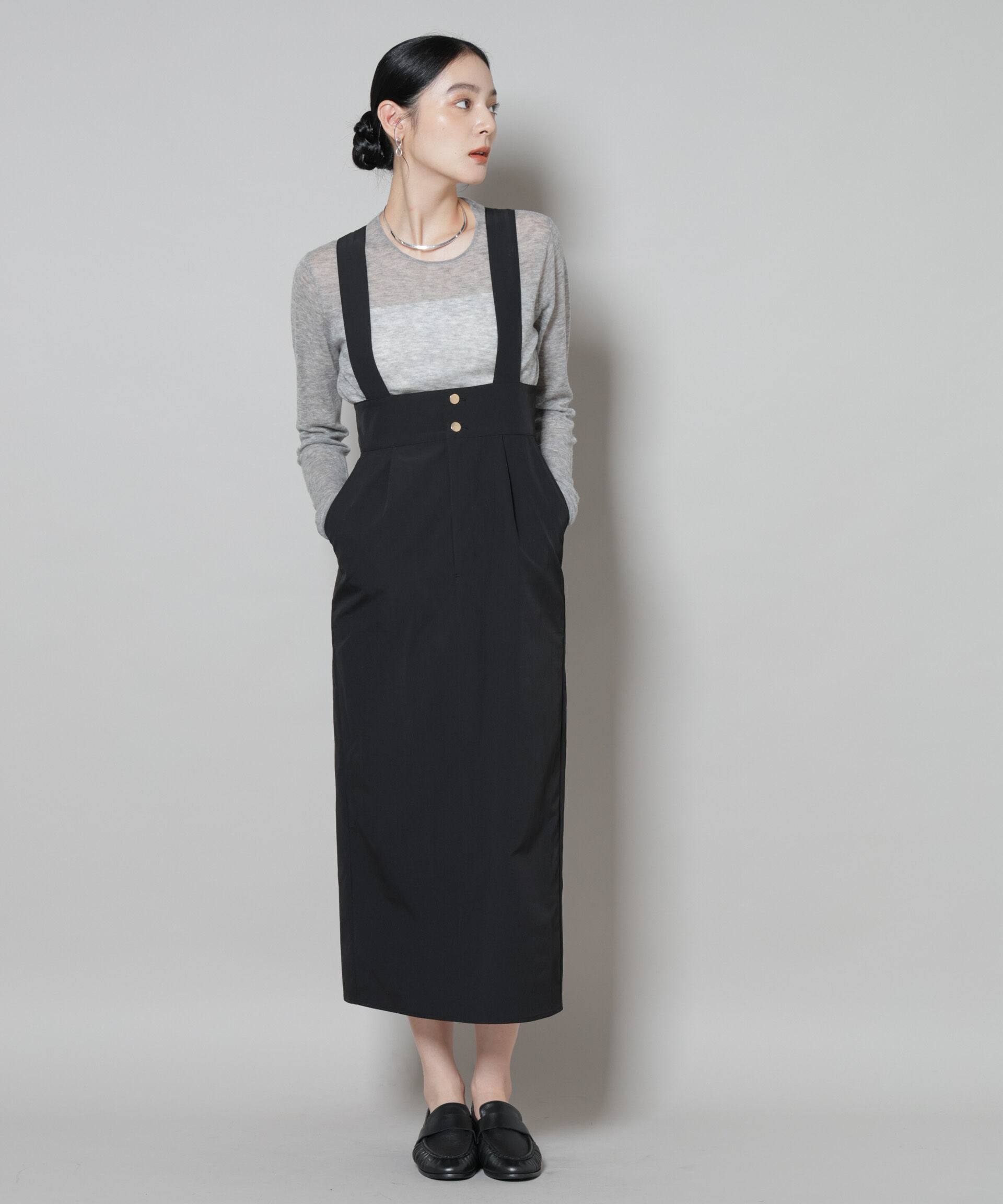 nano･universe「サスペンダー付きIラインジャンパースカート」|ワンピース|