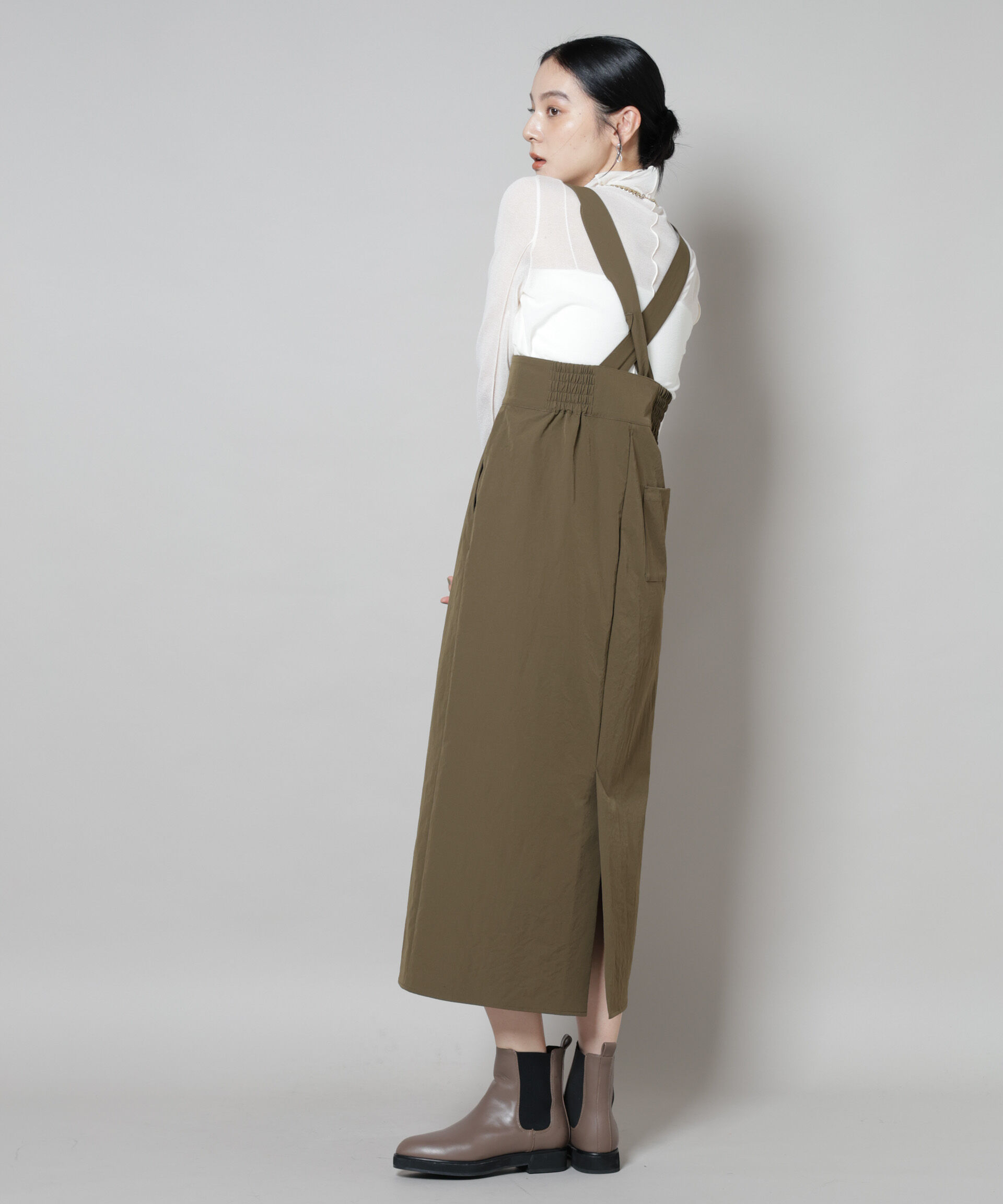 nano･universe「サスペンダー付きIラインジャンパースカート」|ワンピース|