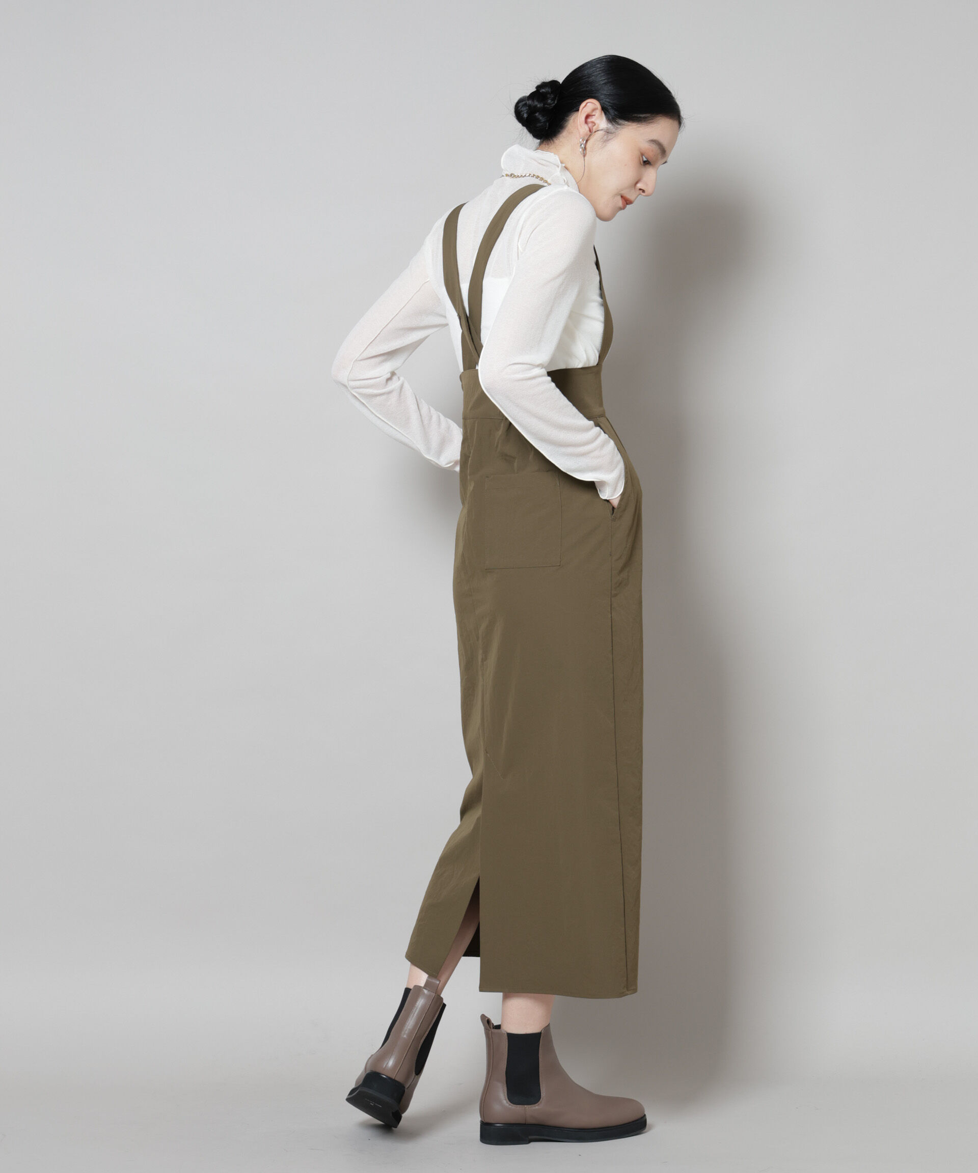 nano･universe「サスペンダー付きIラインジャンパースカート」|ワンピース|