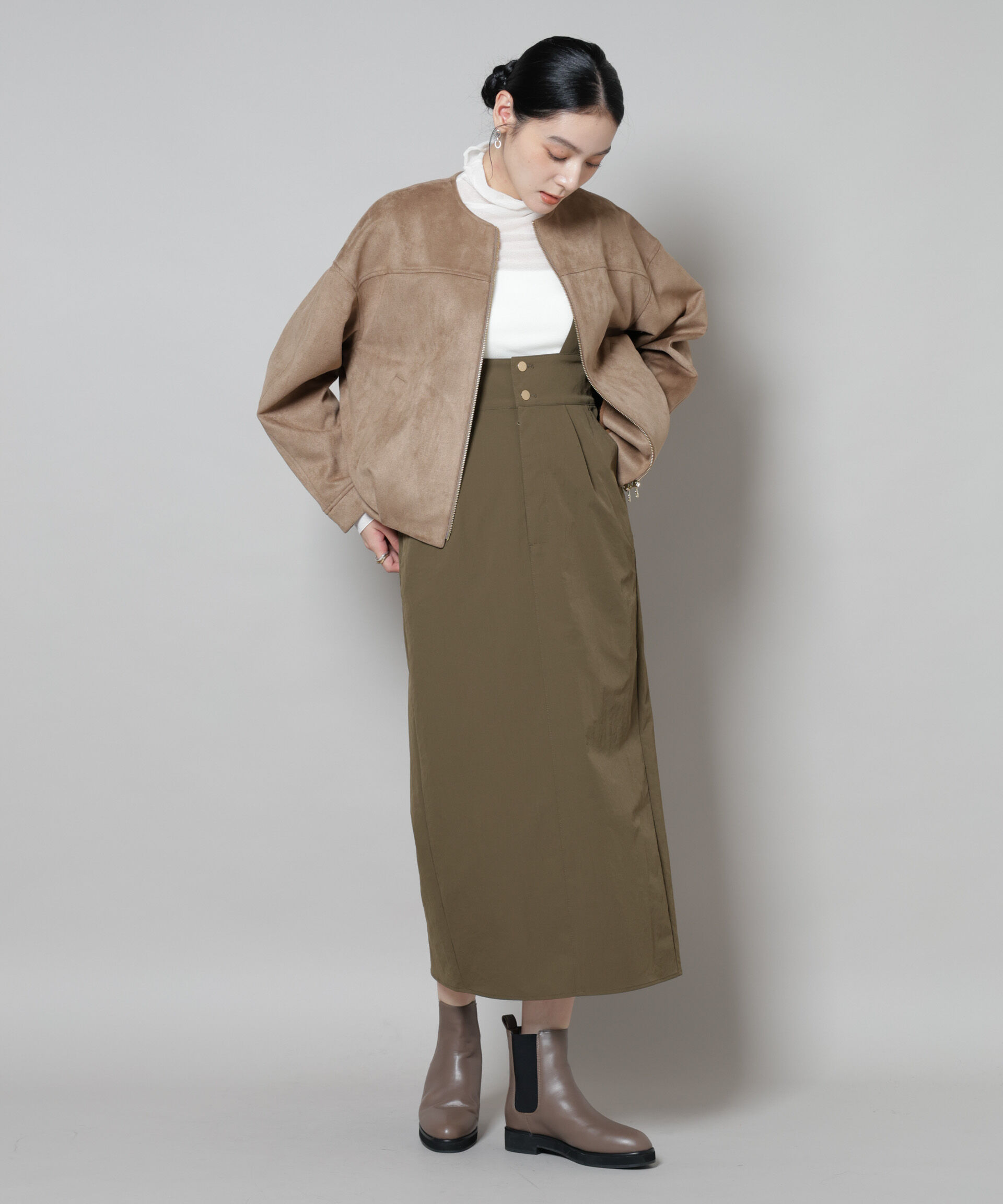 nano･universe「サスペンダー付きIラインジャンパースカート」|ワンピース|