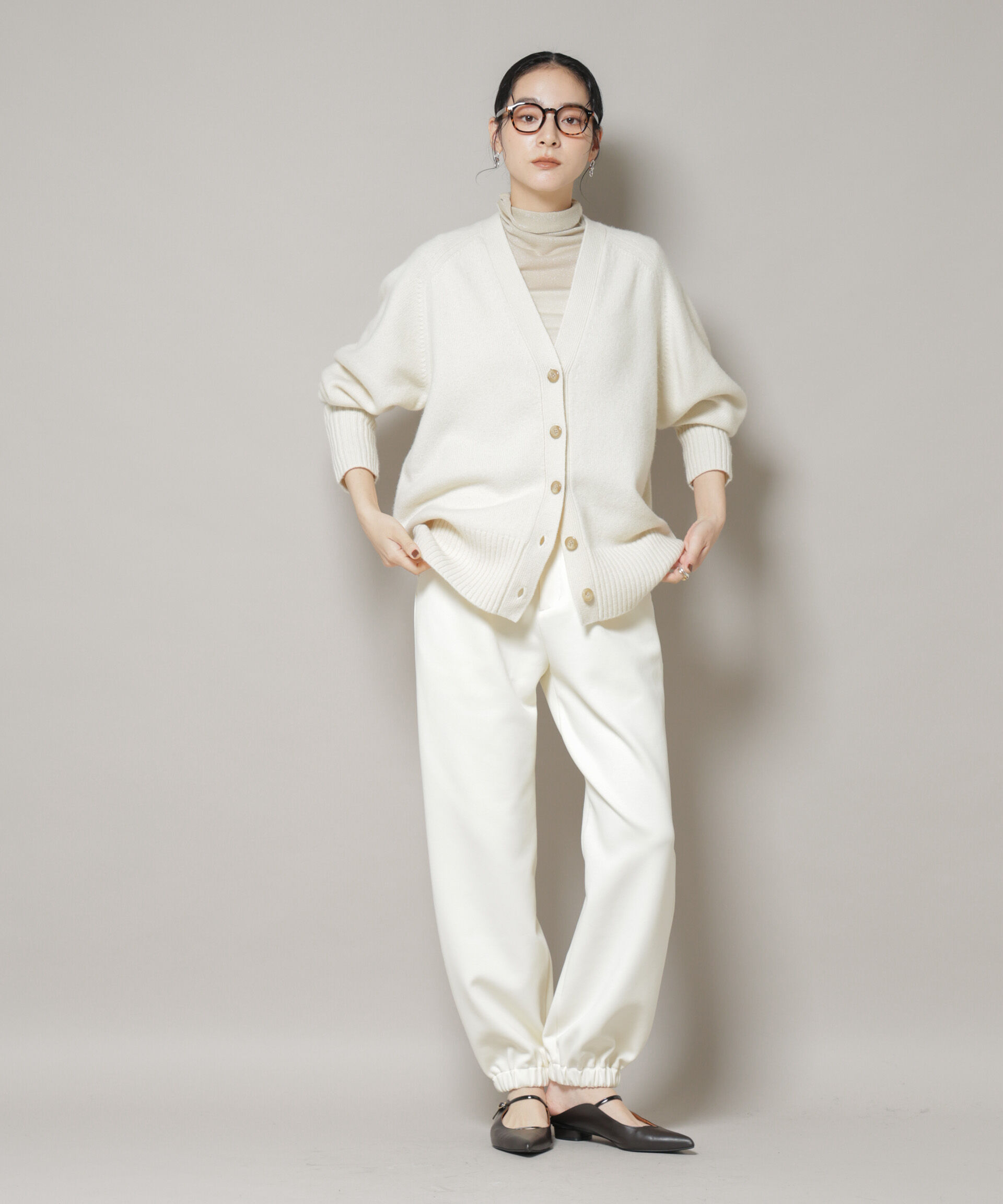 nano･universe「AQUAウールカシミヤVネックカーディガン」|ニット・セーター|