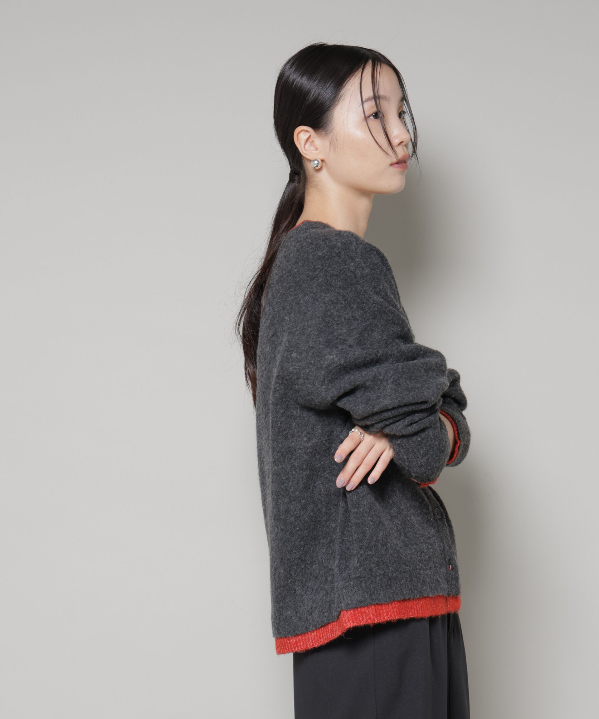 nano･universe「PENNEYS別注TheFOXバイカラーVネックカーディガン」|ニット・セーター|