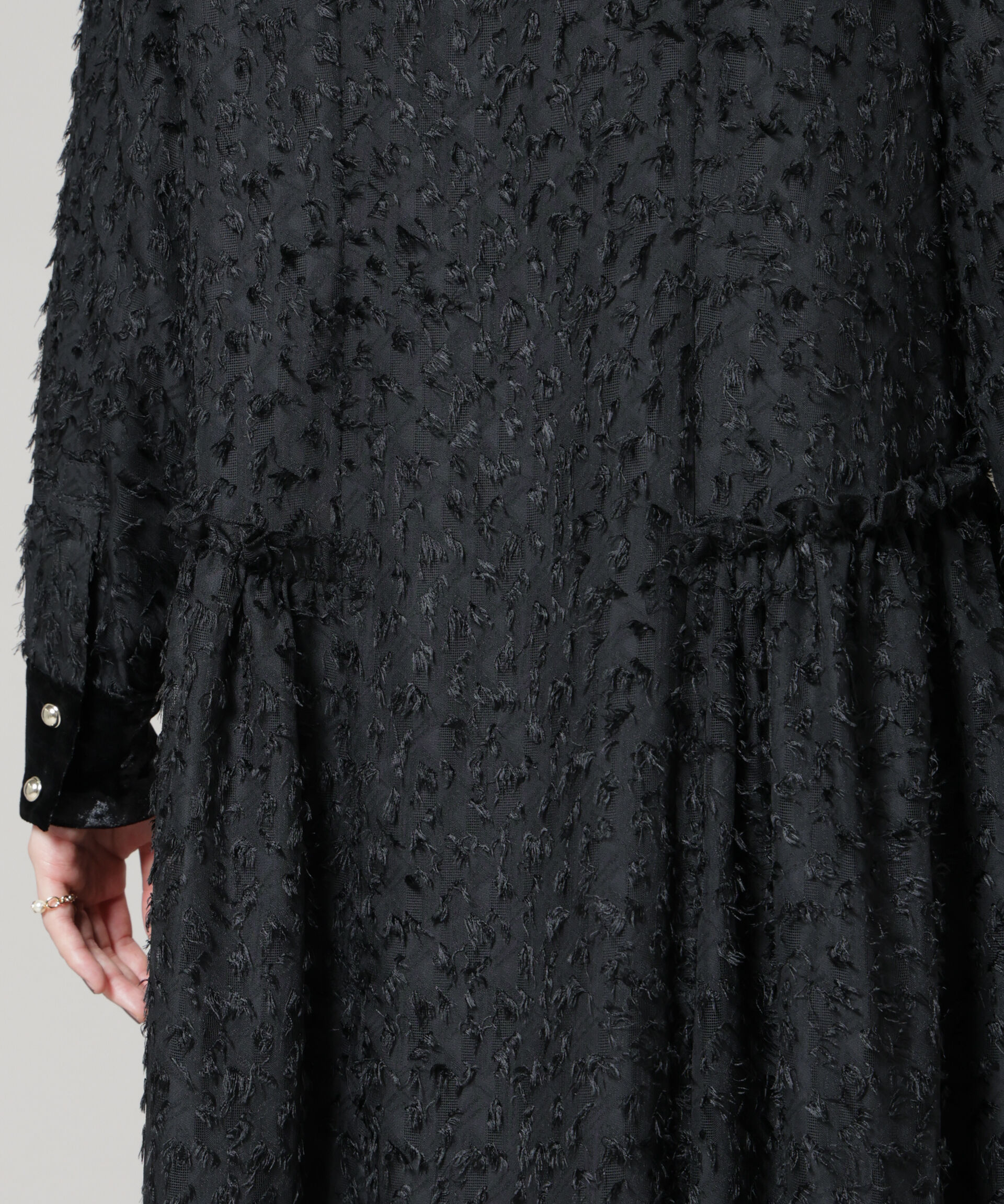 nano･universe「フリンジジャガードナローシャツワンピース」|ワンピース|