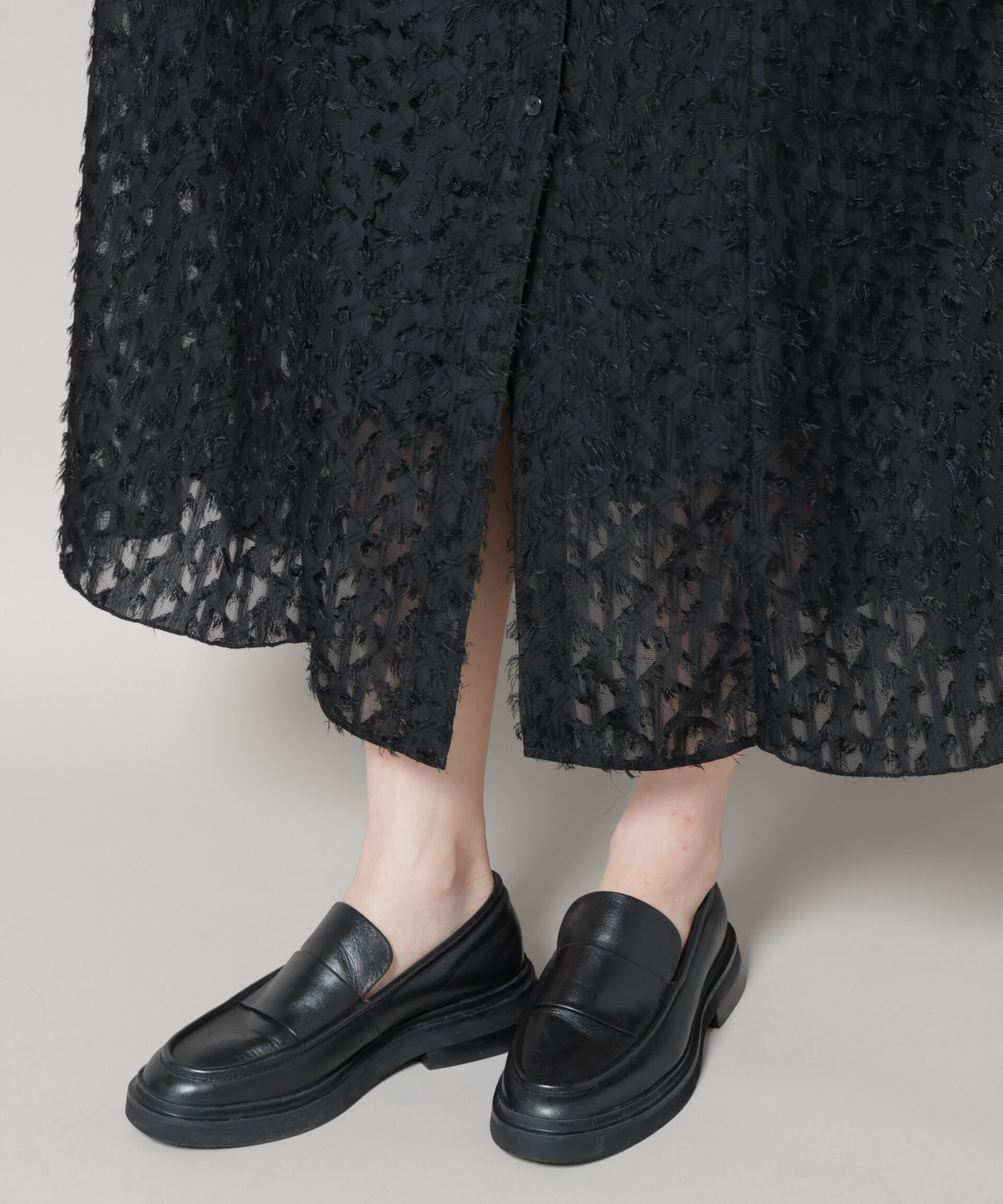 nano･universe「フリンジジャガードナローシャツワンピース」|ワンピース|