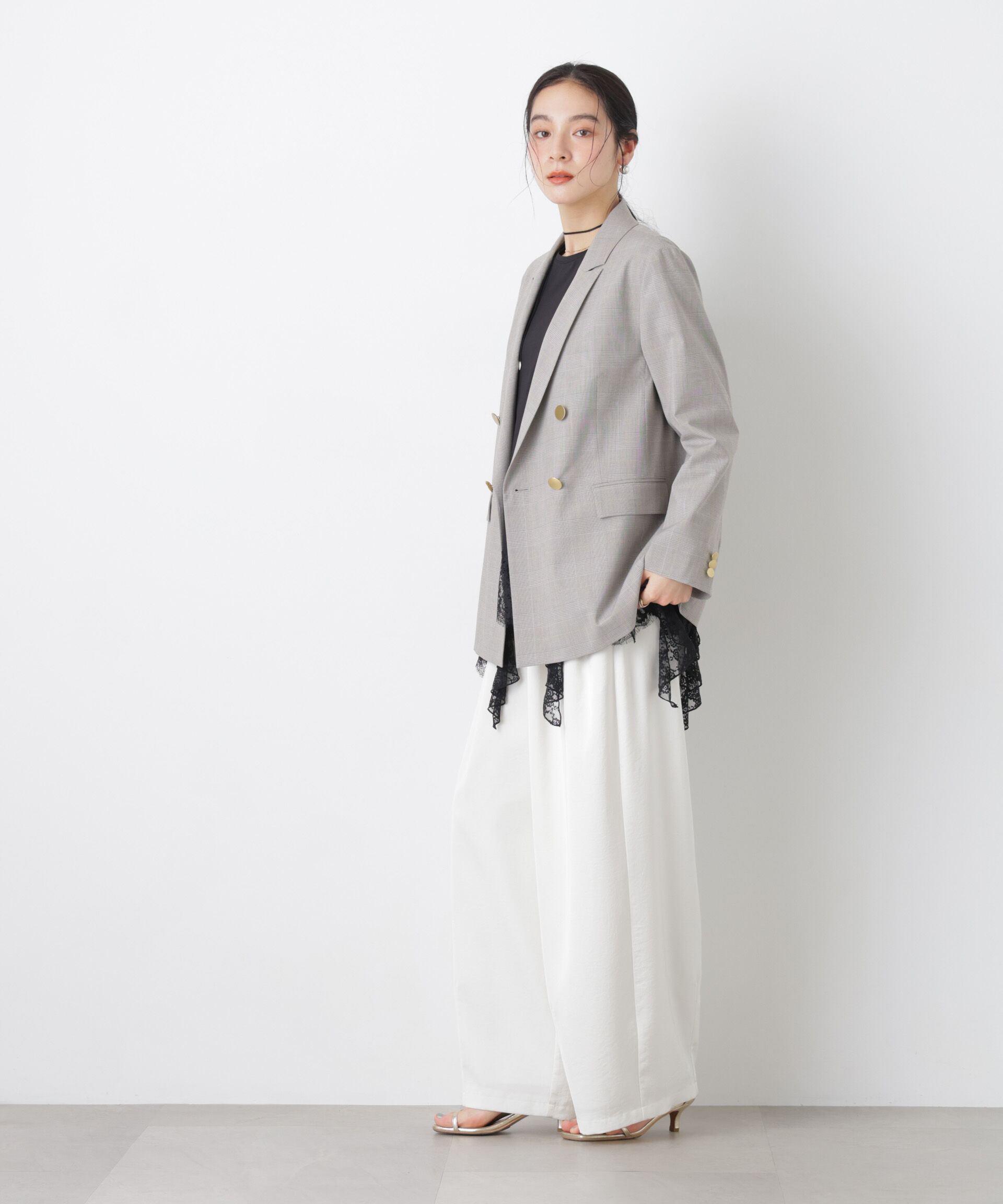 nano･universe「トロストレッチダブルジャケット(セットアップ可)」|テーラードジャケット|