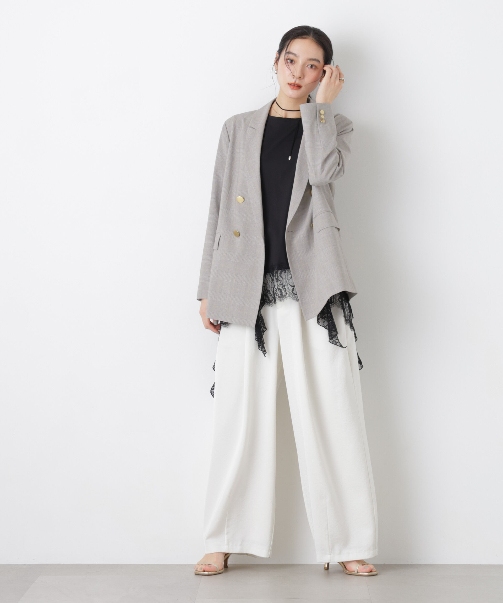 nano･universe「トロストレッチダブルジャケット(セットアップ可)」|テーラードジャケット|