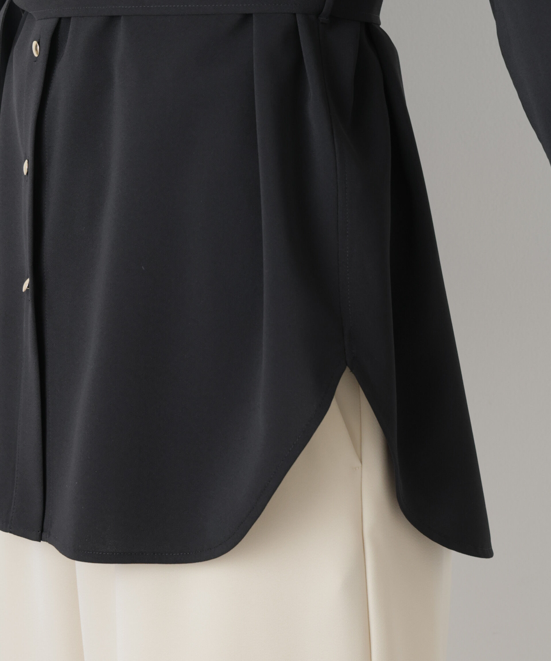 nano･universe「ハイツイストドライベルテッドロングシャツ(セットアップ可)」|シャツ・ブラウス|