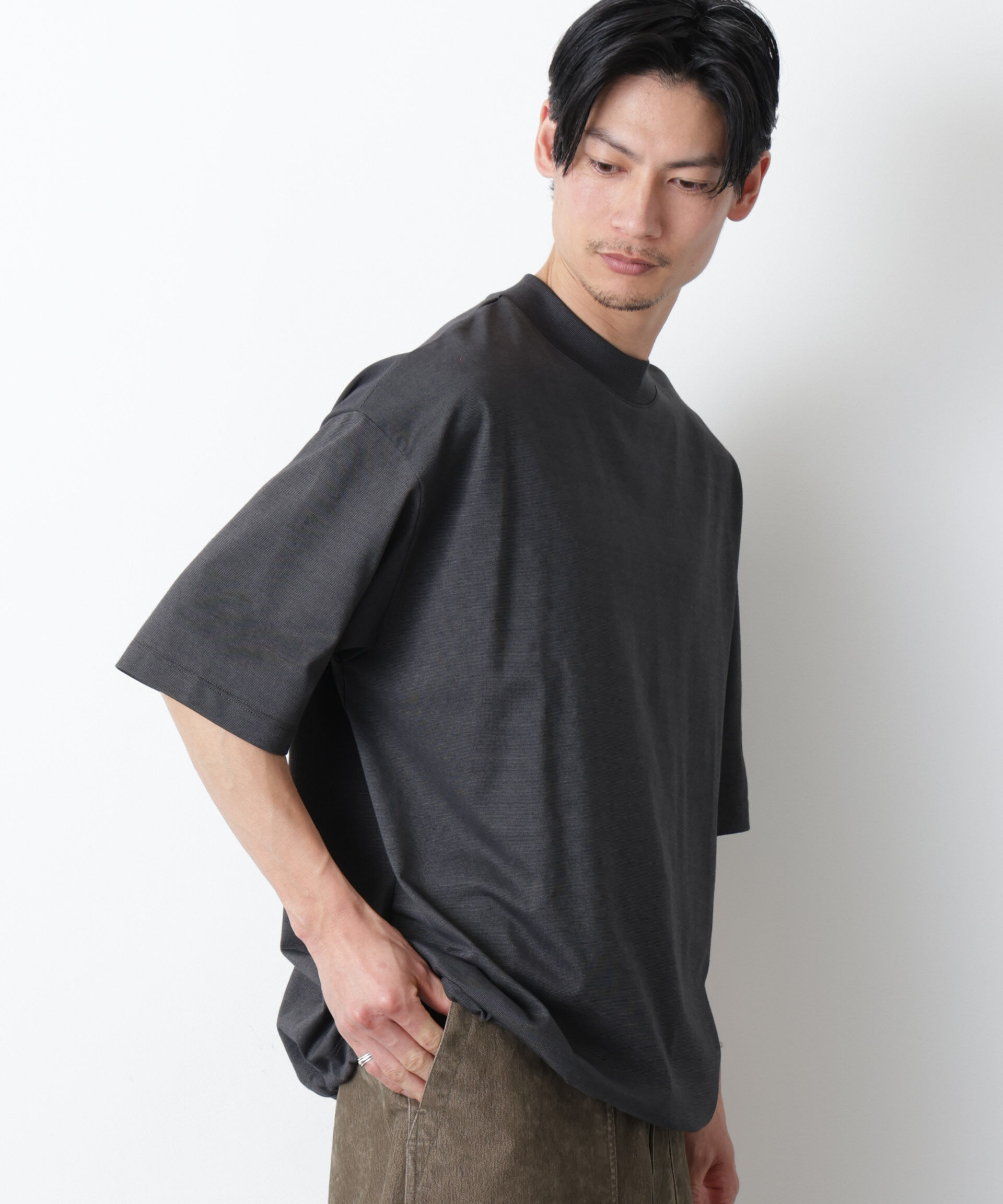 nano･universe「ソラーロワイドモックネックTシャツ」|Tシャツ・カットソー|