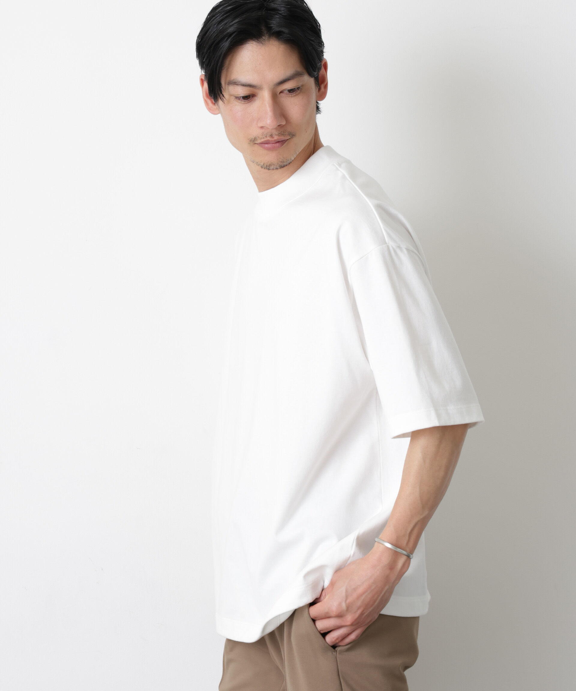 nano･universe「ソラーロワイドモックネックTシャツ」|Tシャツ・カットソー|