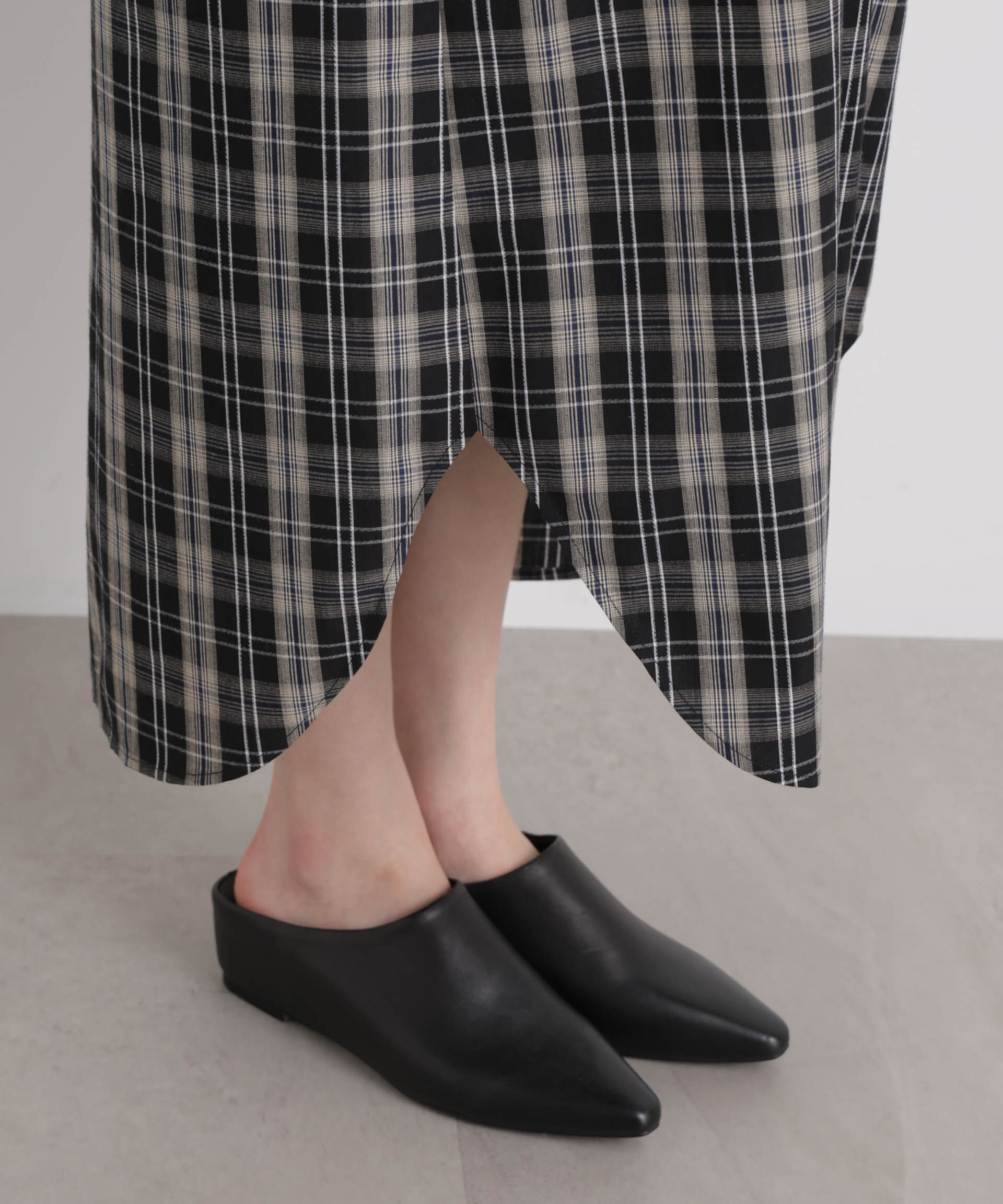 nano･universe「チェックポケットワイドシャツワンピース」|ワンピース|