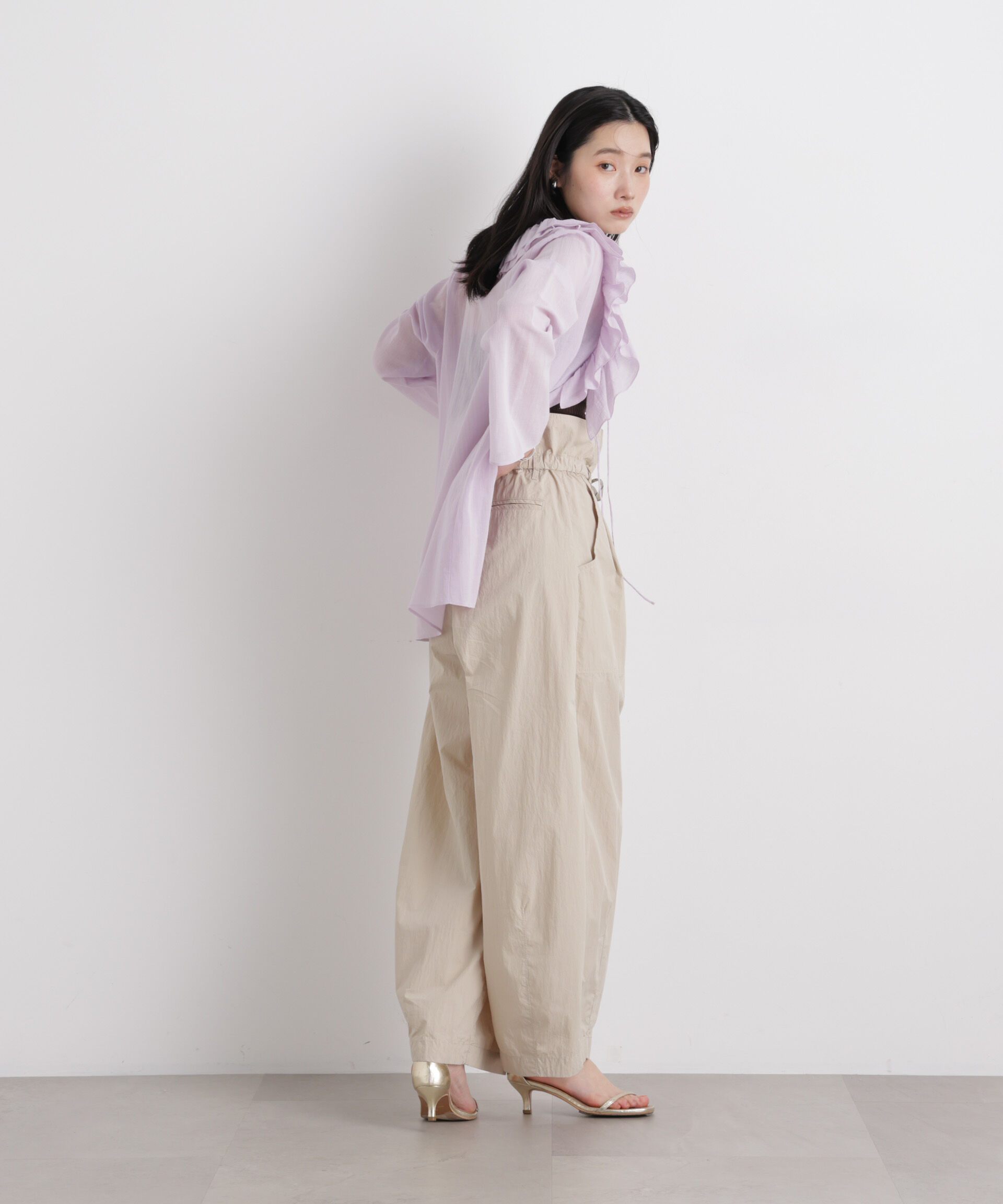 nano･universe「コットンシフォンフリルブラウス」|シャツ・ブラウス|