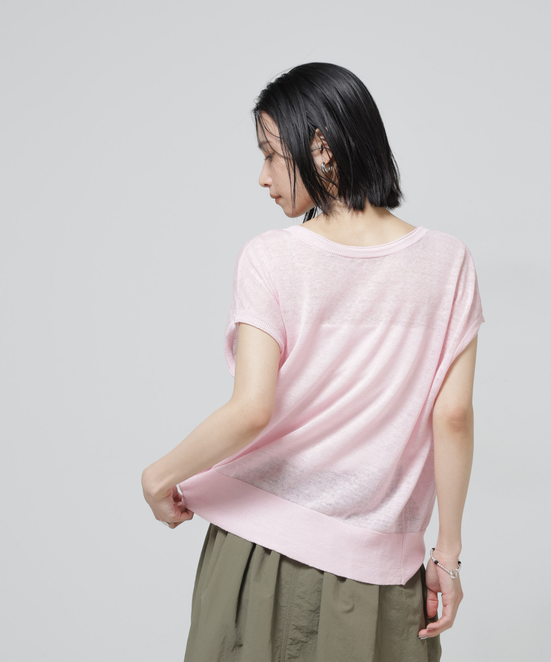 nano･universe「European Flax 2wayフレンチスリーブニット」|ニット・セーター|