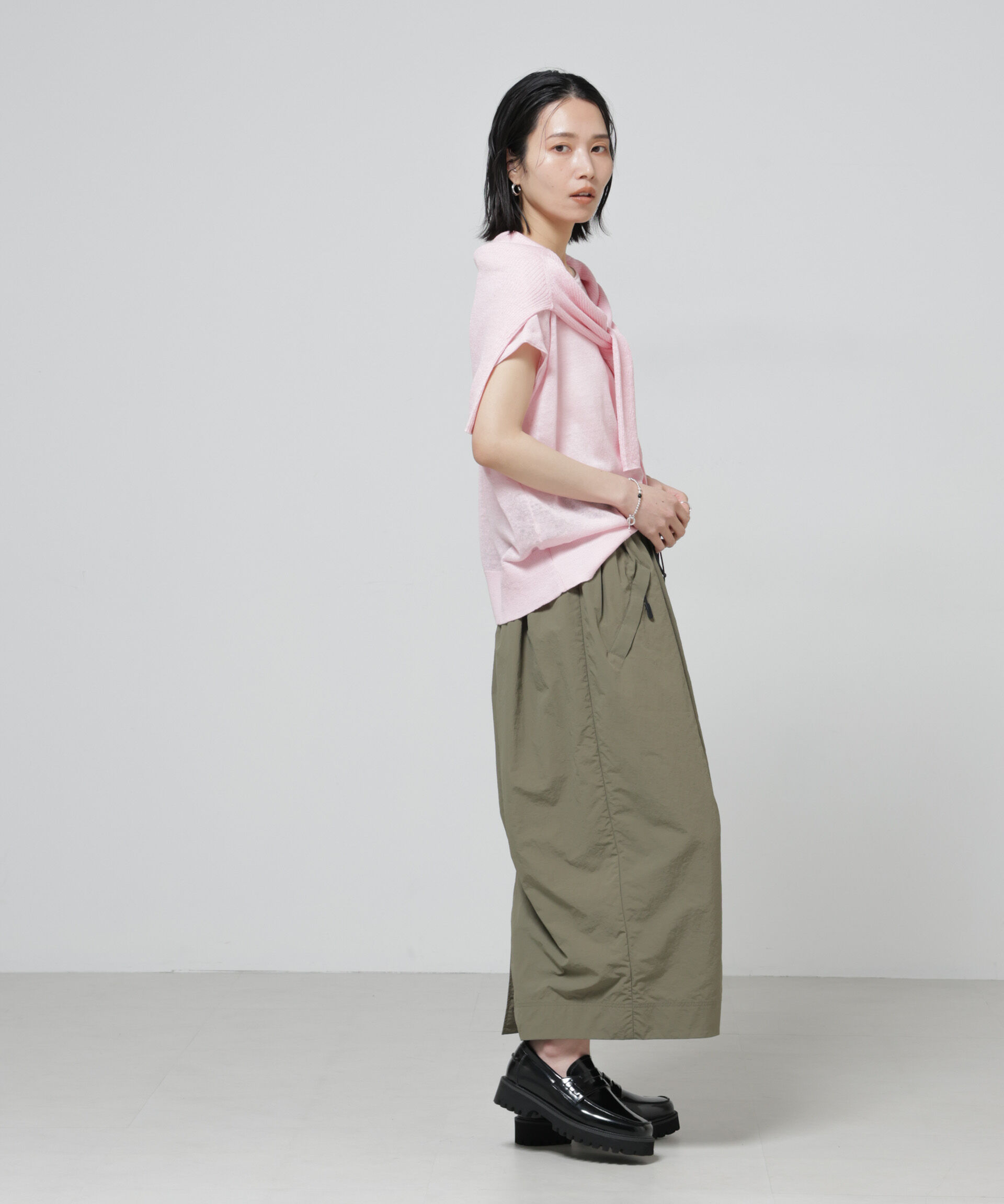 nano･universe「European Flax 2wayフレンチスリーブニット」|ニット・セーター|