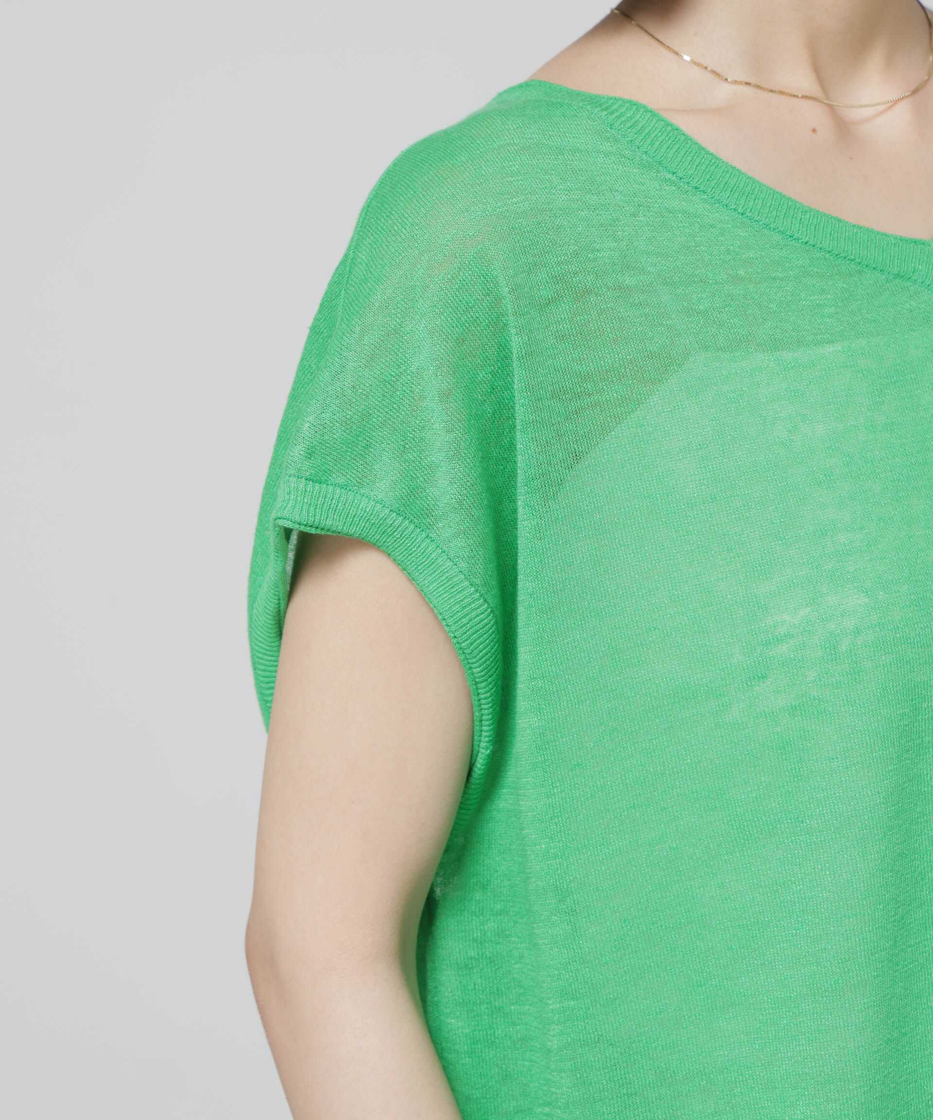 nano･universe「European Flax 2wayフレンチスリーブニット」|ニット・セーター|