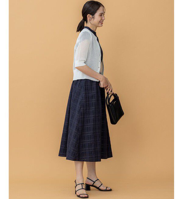 組曲「【前後着用可】メッシュ5分袖ニット カーディガン」|カーディガン|