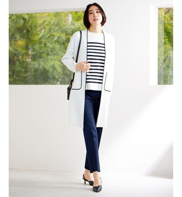 自由区「【洗える】ドライコットンハイゲージニット アウター」|カーディガン|