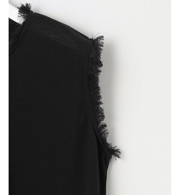 自由区「【カタログ掲載・洗える】フリンジディテールノースリーブ カットソー」|Tシャツ・カットソー|