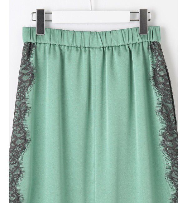 自由区「【洗える】サテンレース スカート」|スカート|