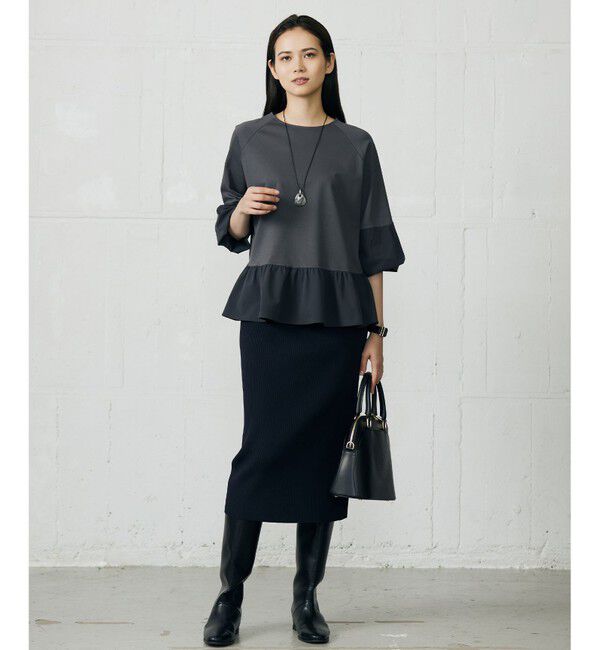 自由区「クリアコットンポンチペプラム カットソー」|Tシャツ・カットソー|