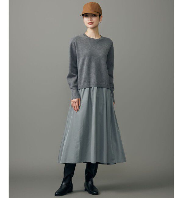 自由区「【カタログ掲載】ウールミラノ異素材 ワンピース」|ワンピース|