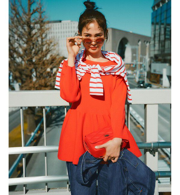 23区「【洗える】Armor-lux スムース クロップド  ボーダー カットソー」|Tシャツ・カットソー|